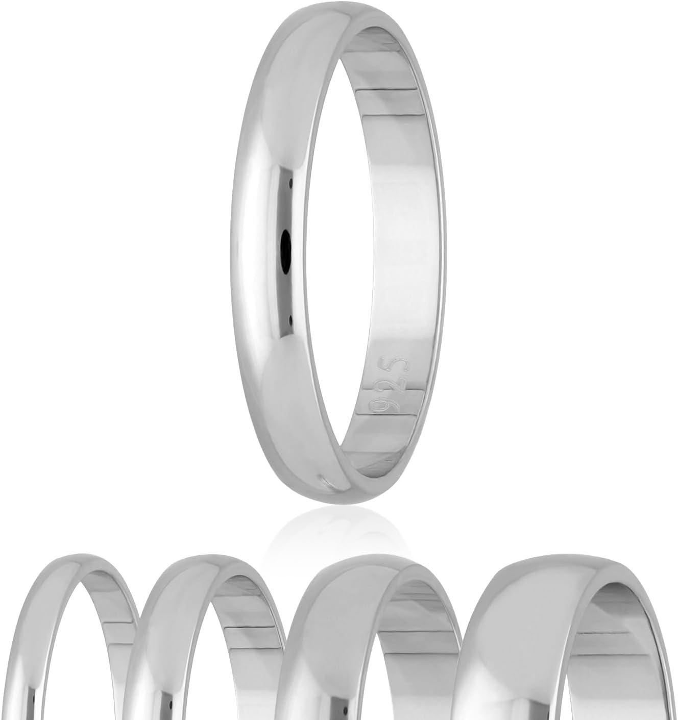 Detalle de Treuheld® 925 Sterling Silber Ring – 48 Größen & Breiten (2–5 mm)