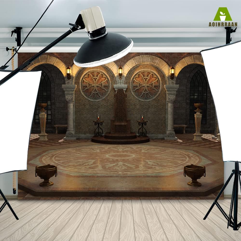 Thumbnail 3 de Aoihrraan Mittelalterliches Schlossinneres Hintergrund 3 x 2,5 m (Vinyl) für Fotografie, Kinder-Events & Party
