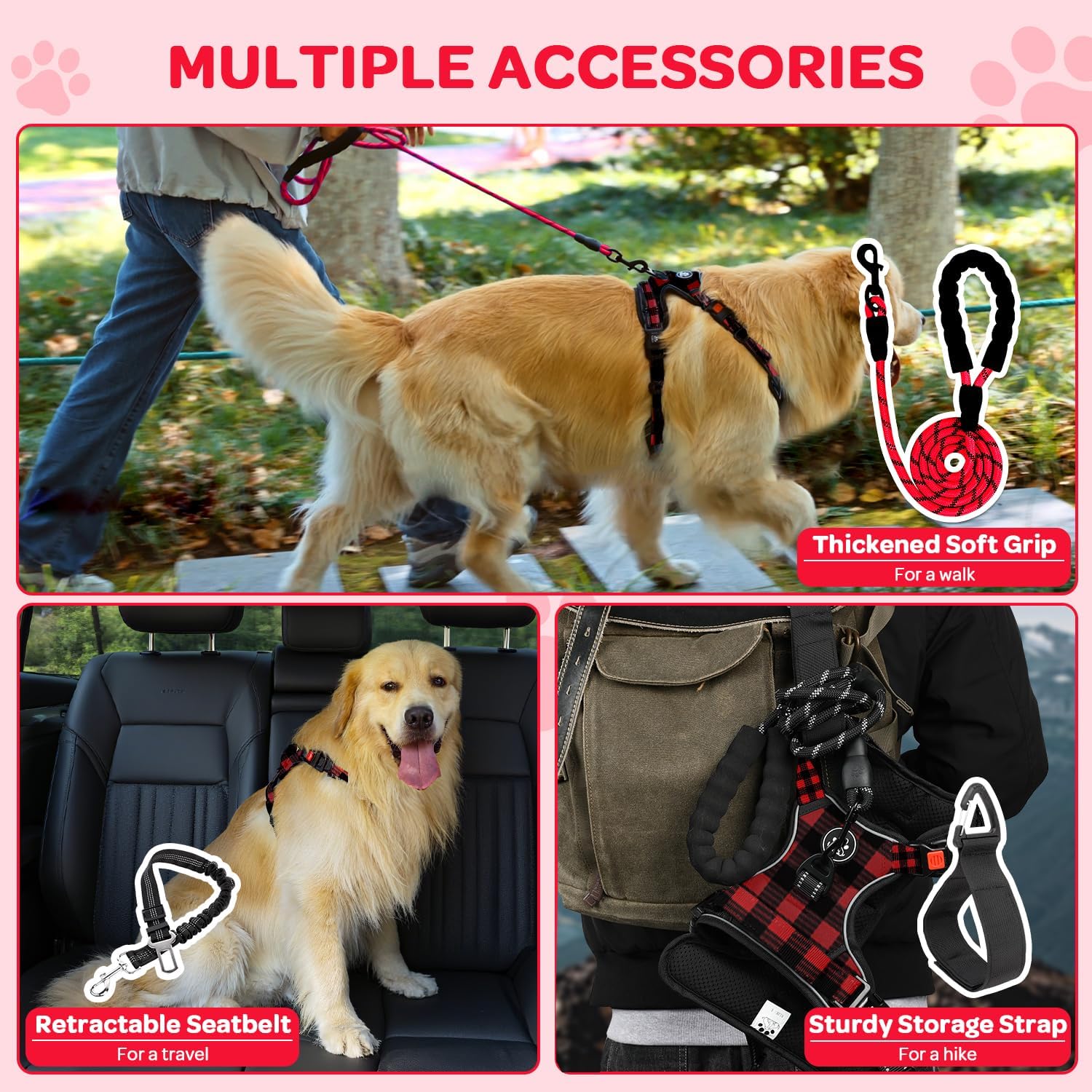 Detalle de Harnais pour Chien anti-tirage Reflet Oxford – ajustable et confortable