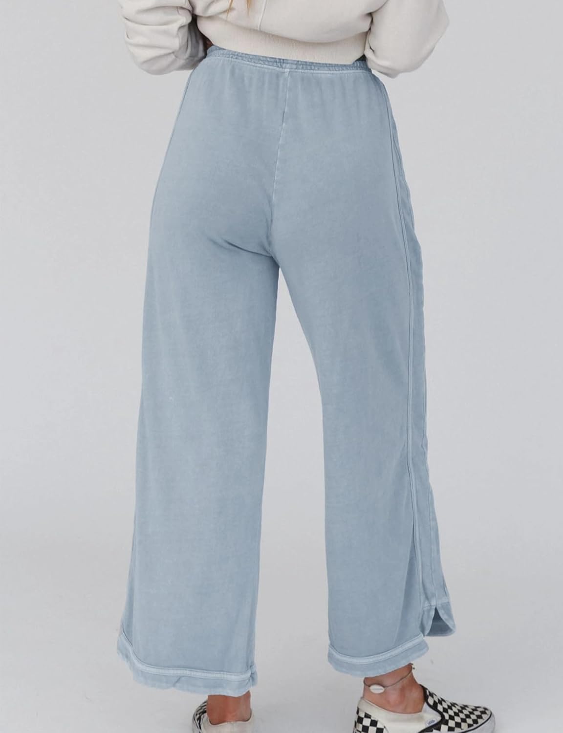 Detalle de Malajisi Women's Casual Wide Leg Pants: High Waist Drawstring Sweatpants