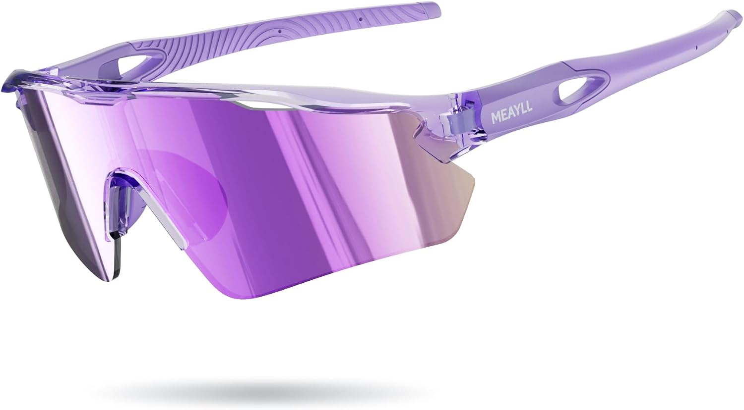 Detalle de Meayll Fahrradbrille Herren Damen – UV400 Schutz, leichter TR90 Rahmen, verstellbare Nasenpads