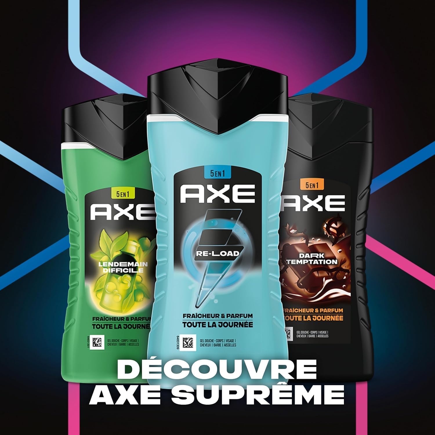 Thumbnail 5 de AXE Gel Douche Homme 5en1 Re-Load – 12x250 ml