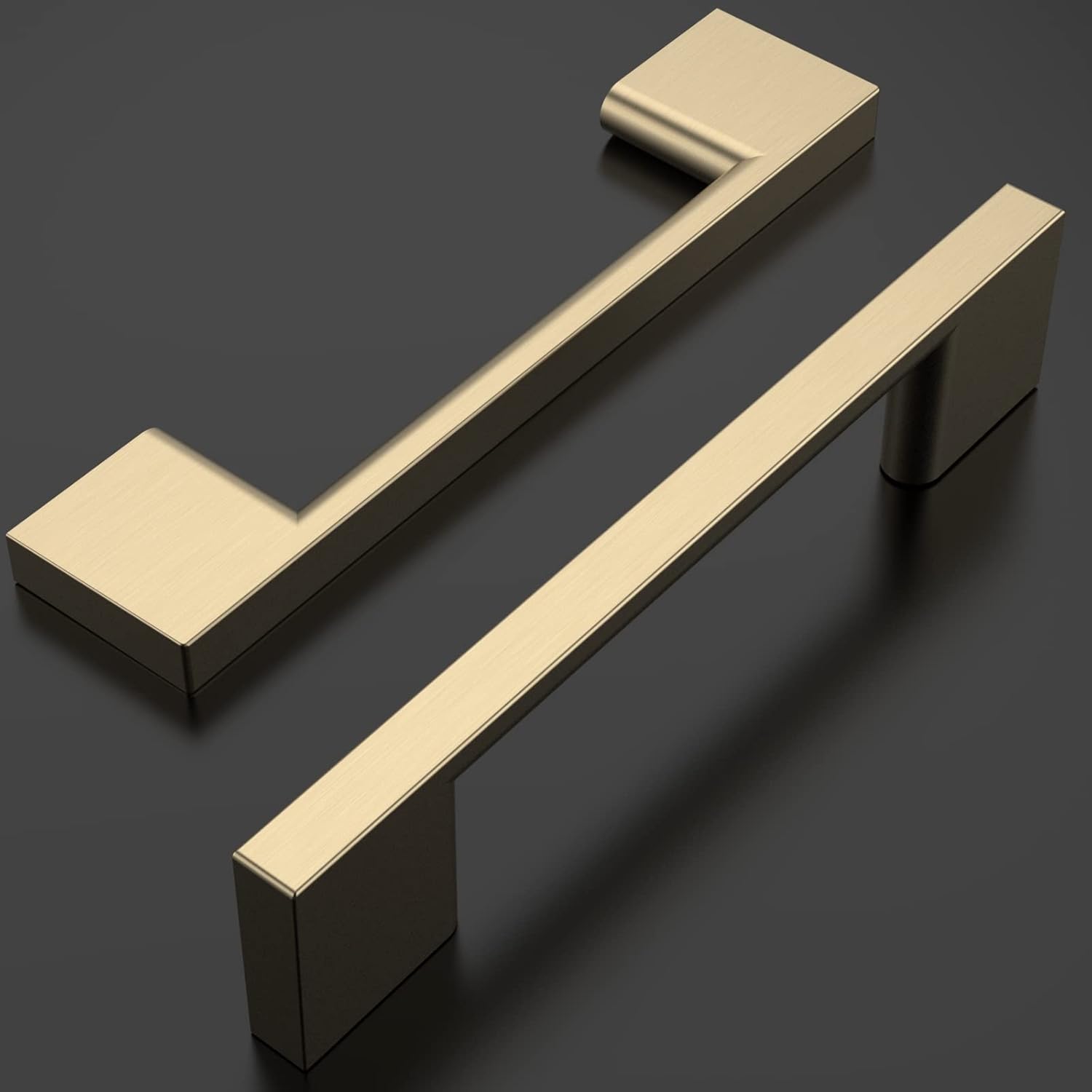 Thumbnail 2 de Lot de 6 poignées de meuble Amerdeco en laiton brossé, 96 mm (alliage de zinc) avec vis