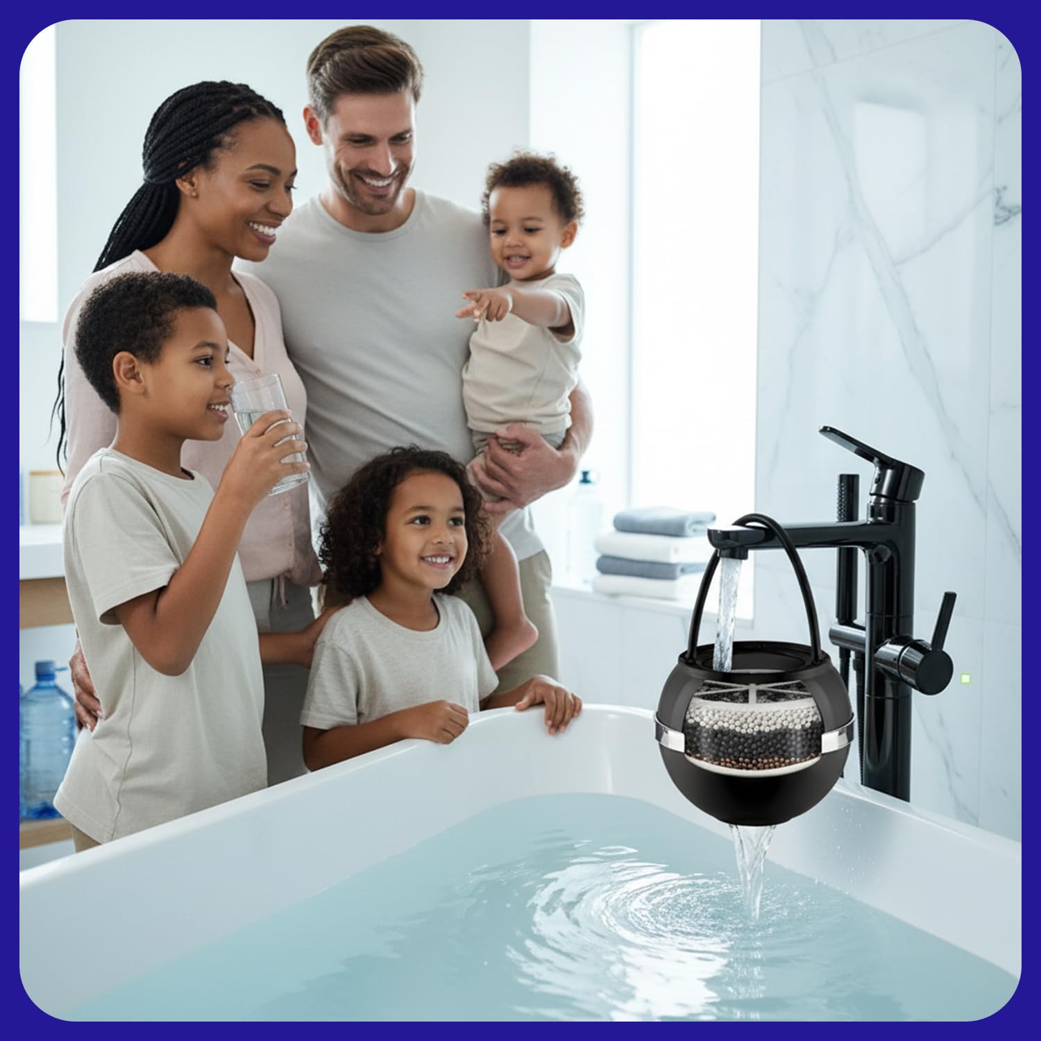 Thumbnail 6 de Crystal Quest Bath Ball Filter for Tub Faucet (Black) — BPA-Free Bathtub Water Filter