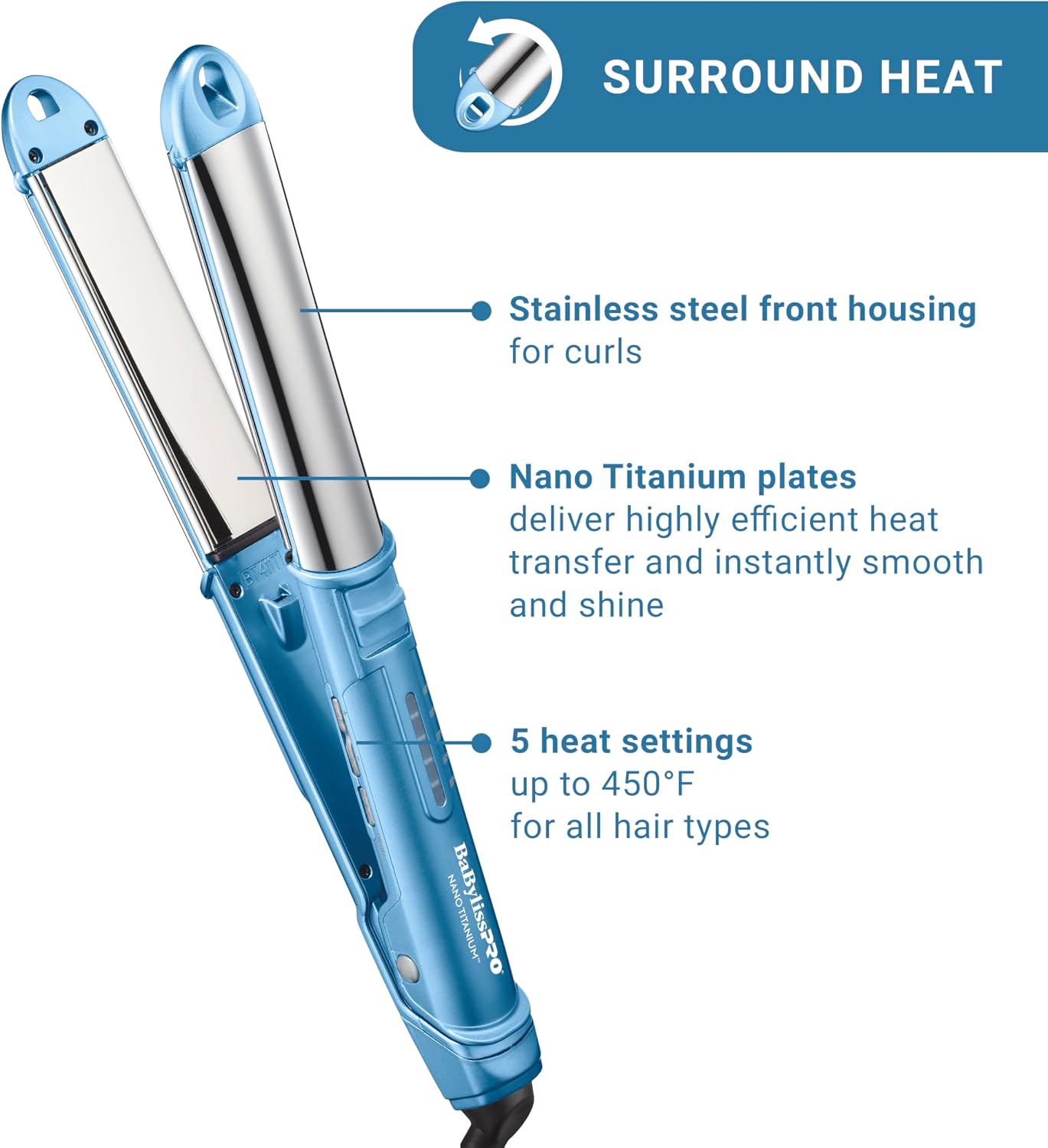 Detalle 2 de BaBylissPRO BNT411T 1" 3-in-1 Styling Iron with Titanium Plates