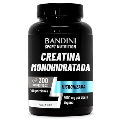 Detalle de Bandini Creatina Monohidratada 300 comprimidos – 3 g por dosis, vegana y sin sabor