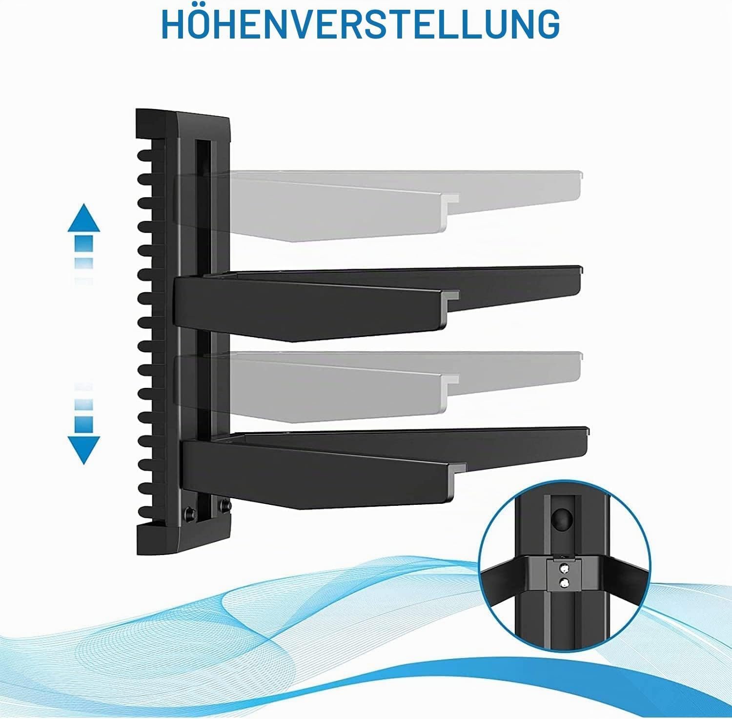 Thumbnail 3 de Suptek CS202 Floating Wall Shelf Bracket with Tempered Glass (2 shelves) for AV devices, black