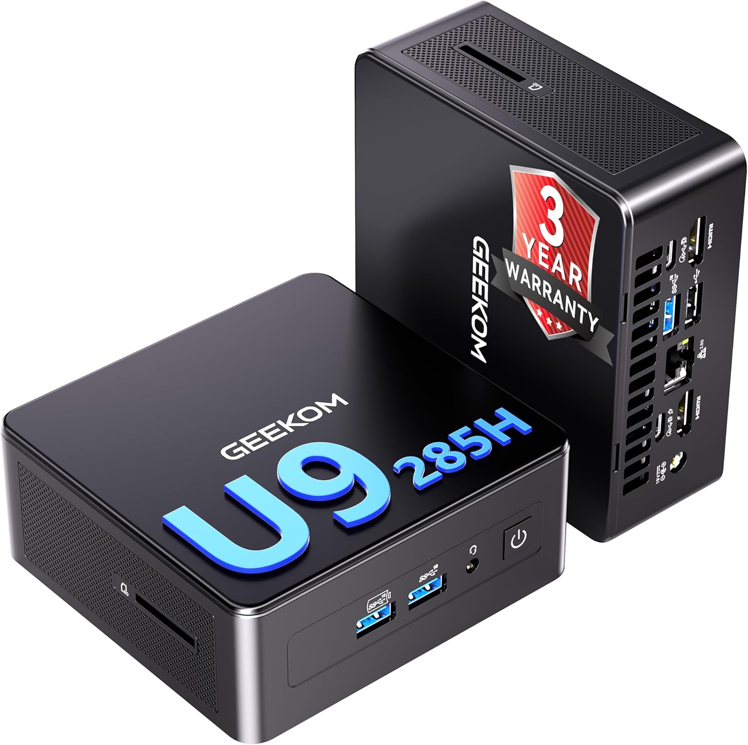 Detalle de GEEKOM IT15 Mini PC (Intel Core Ultra 9 285H, 32GB DDR5, 2TB NVMe) with Windows 11 Pro for office and 4K multi-display