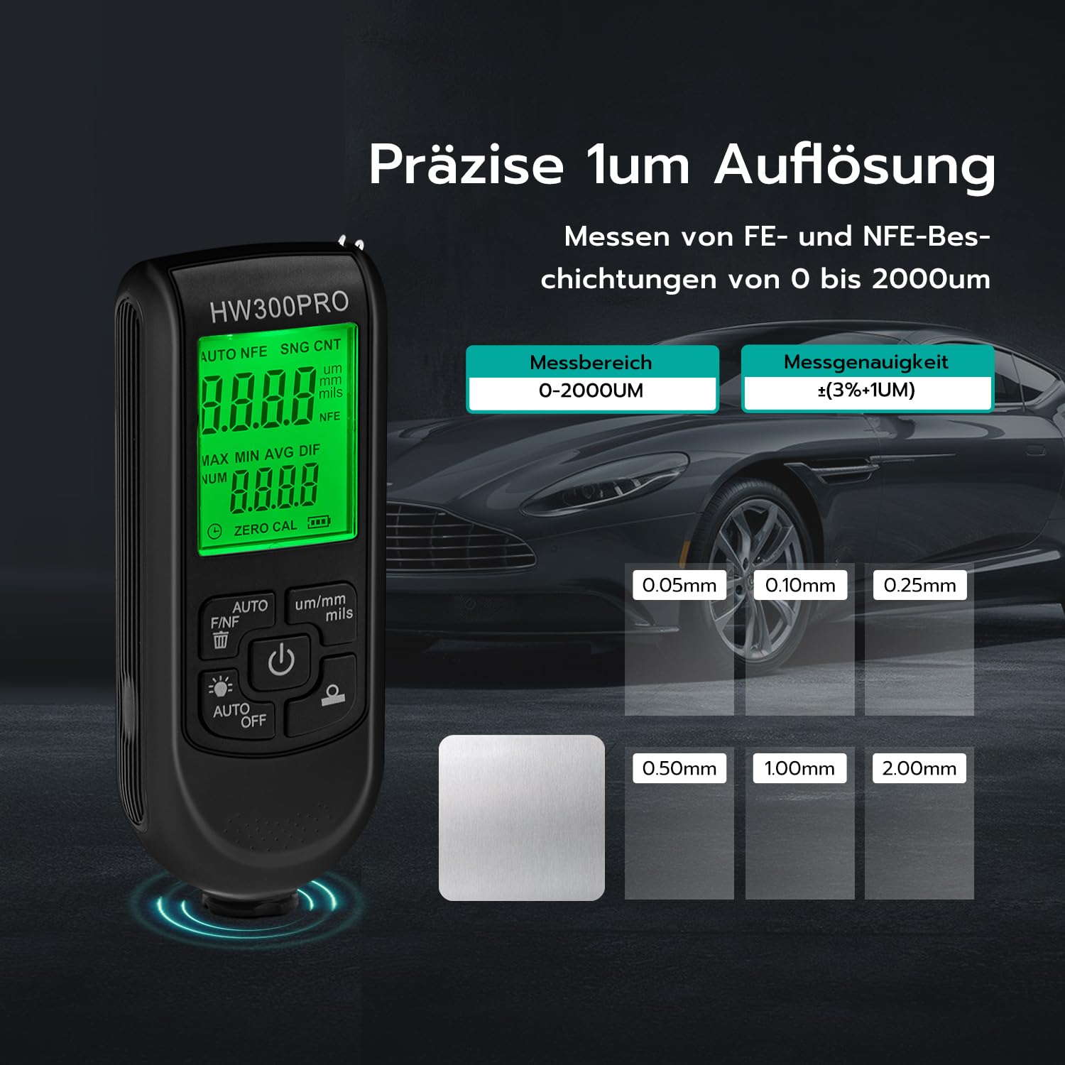 Detalle de Mcbazel HW-300PRO Digitale Schichtdickenmessung für Lacke– präzise, tragbar und vielseitig
