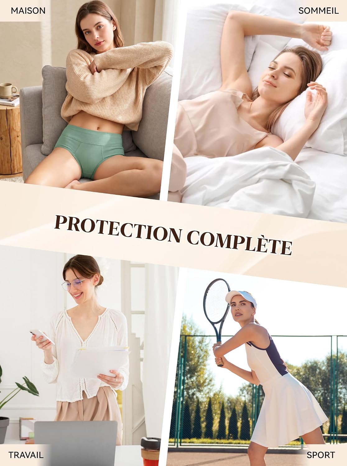 Detalle 2 de LOFIR LON1398-W-S-MX3P-L menstruatieslips, hoge taille, 50 ml, 3 stuks, maat L