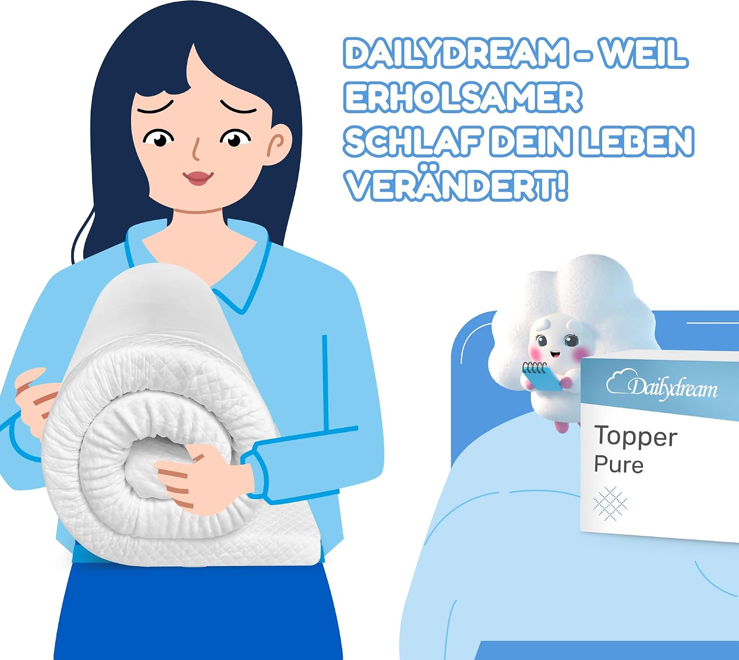 Thumbnail 4 de Dailydream Matratzen Topper 120x200 Memory 5 cm