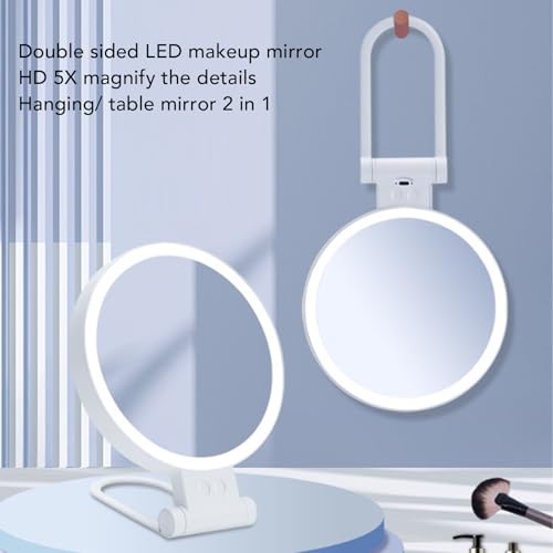 Detalle de Fockety 5X Magnifying Mirror With Light – USB Rechargeable LED Vanity Mirror
