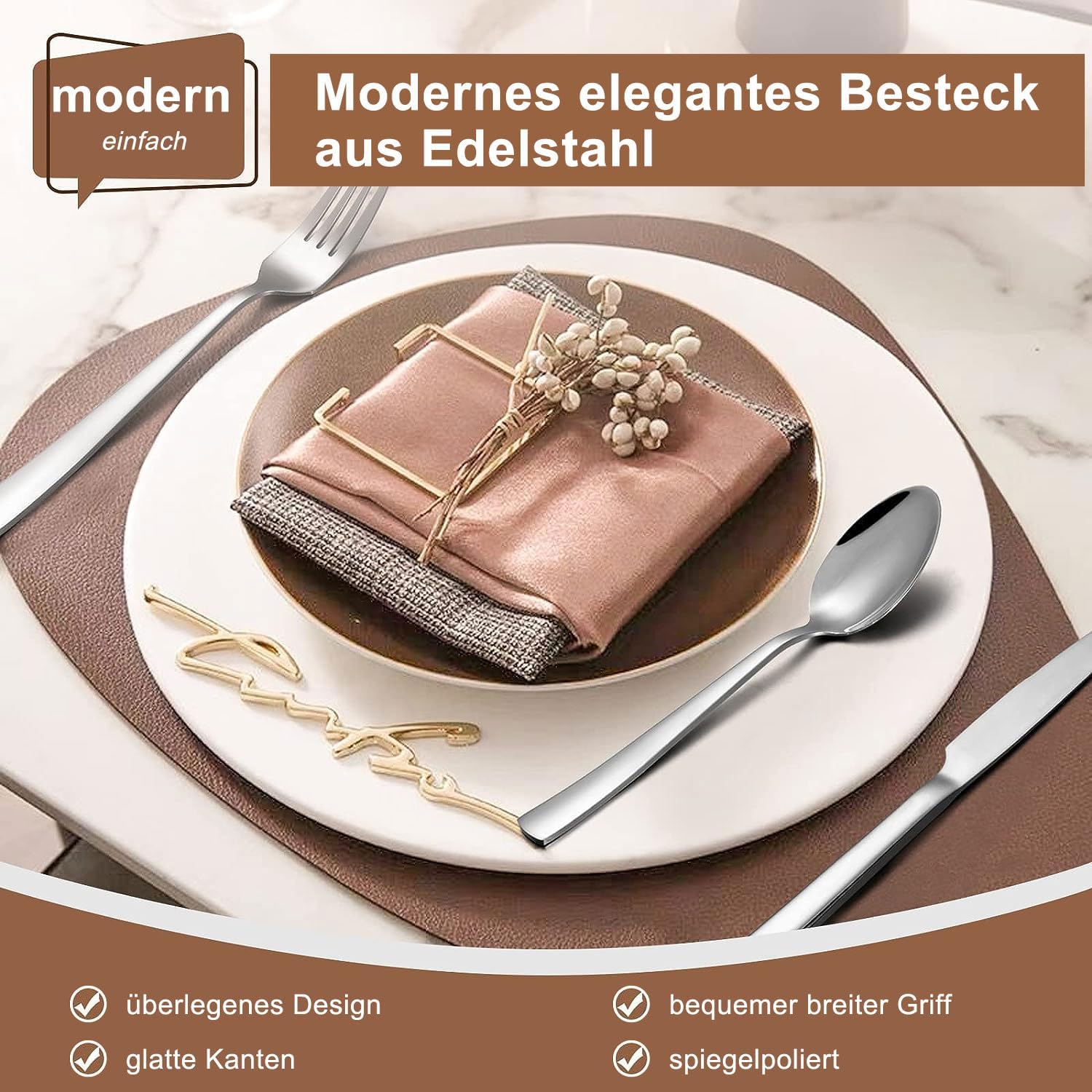 Thumbnail 2 de Terlulu 36-teiliges Edelstahl Besteckset 6 Personen