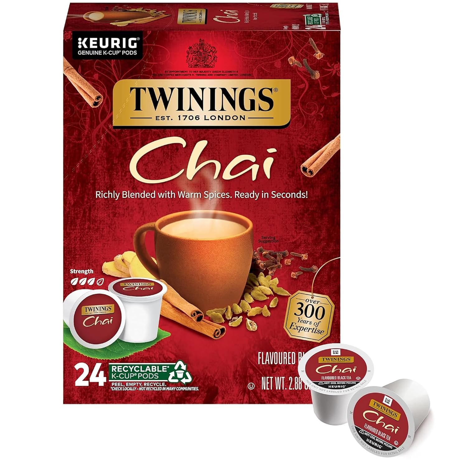 Detalle de Twinings Chai Black Tea K-Cup Pods 24 Count