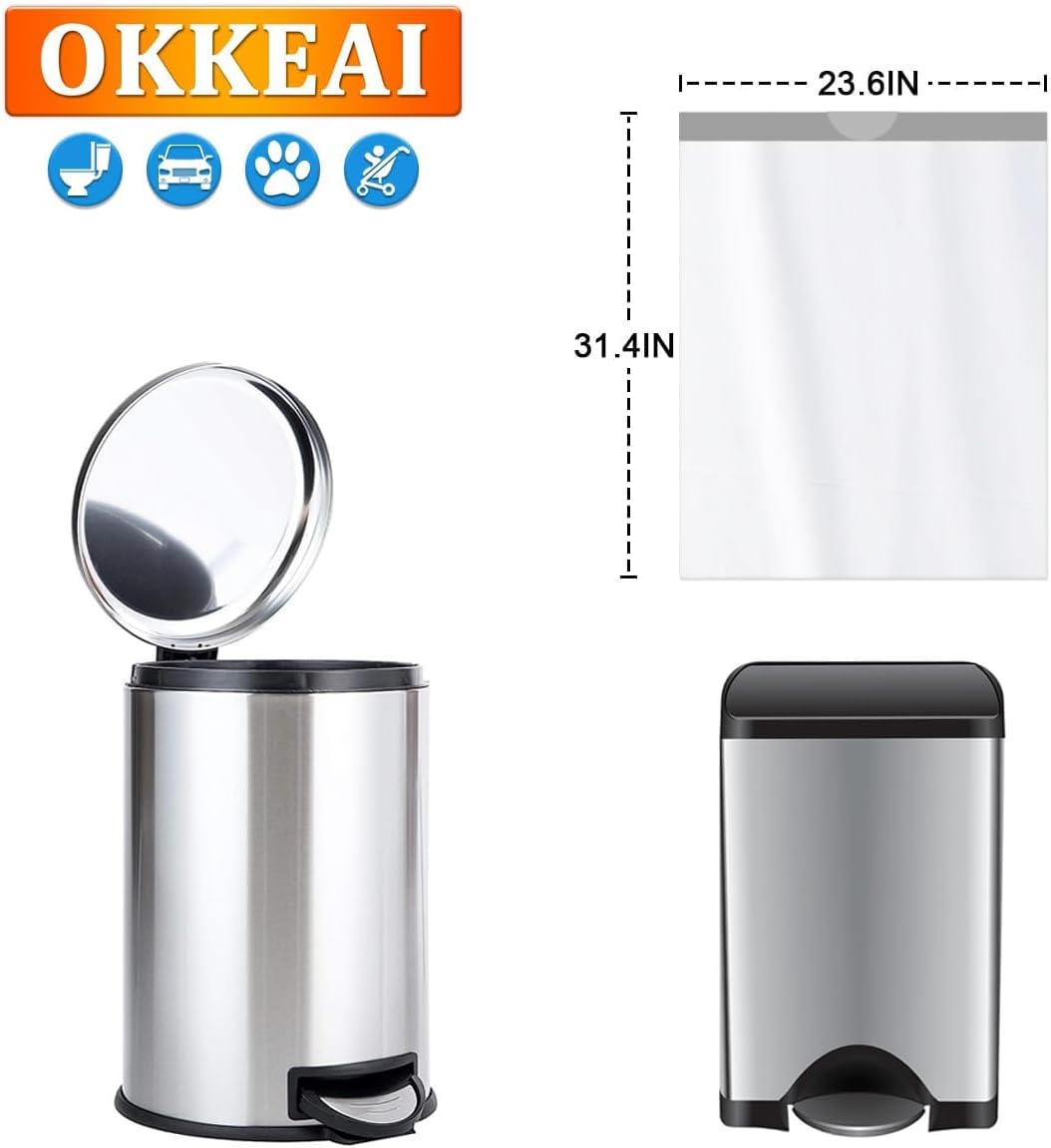 Thumbnail 5 de OKKEAI 50L bin liner kit (heavy-duty tall swing bin rubbish bags) with drawstring tie handles