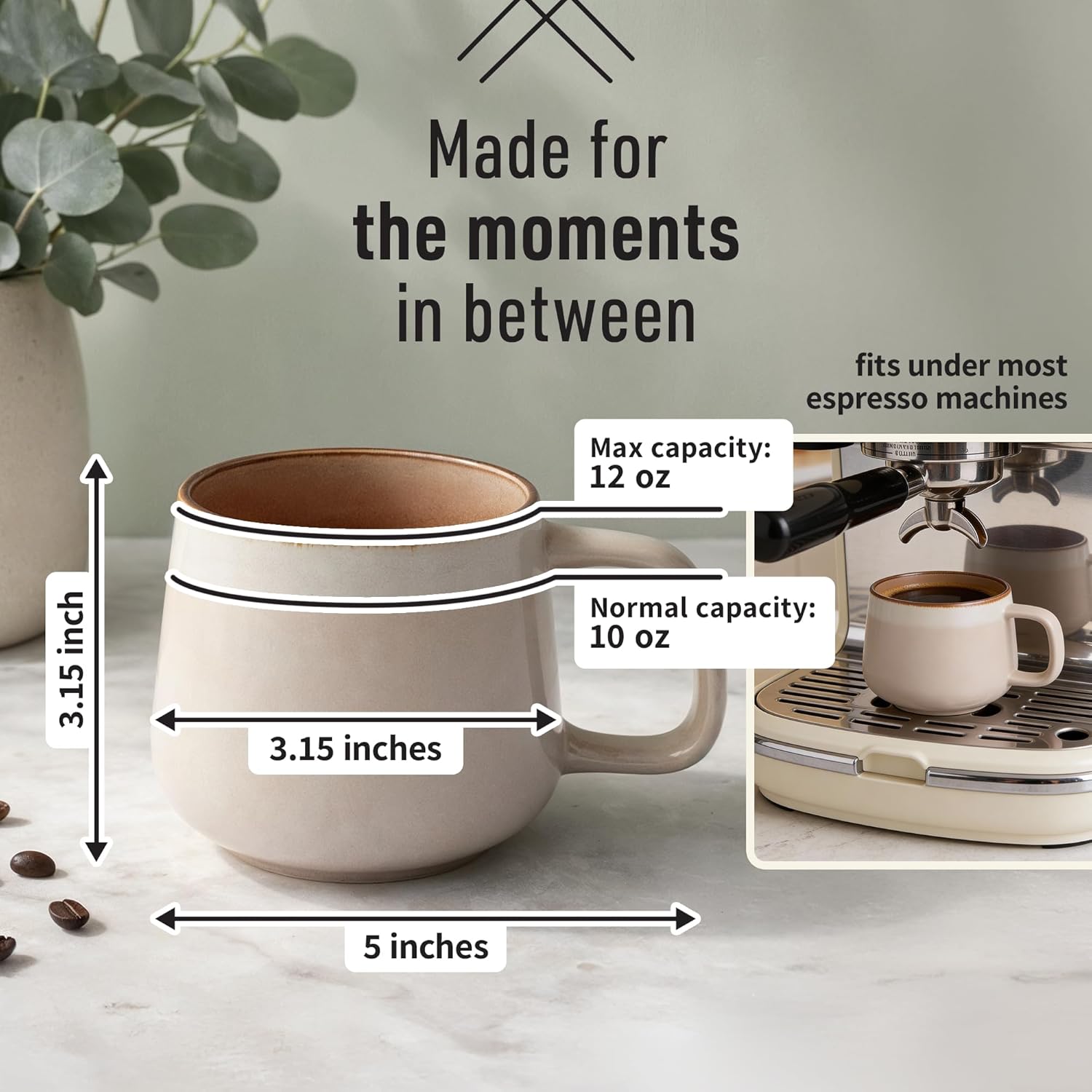 Detalle 2 de Ava Nord Stoneware Coffee Mugs 12 oz