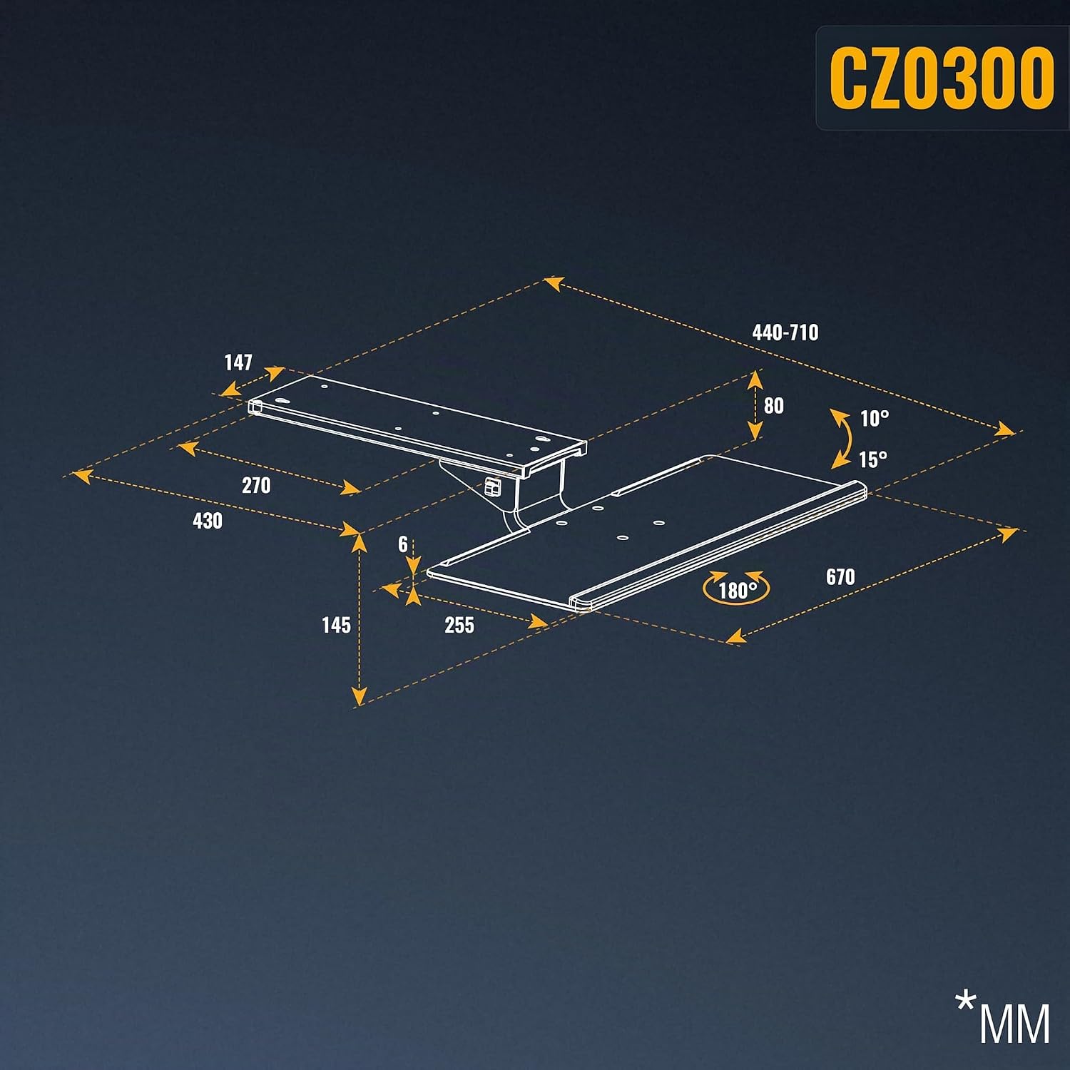 Thumbnail 6 de RICOO CZ0300 tiroir clavier extensible 440–710 mm