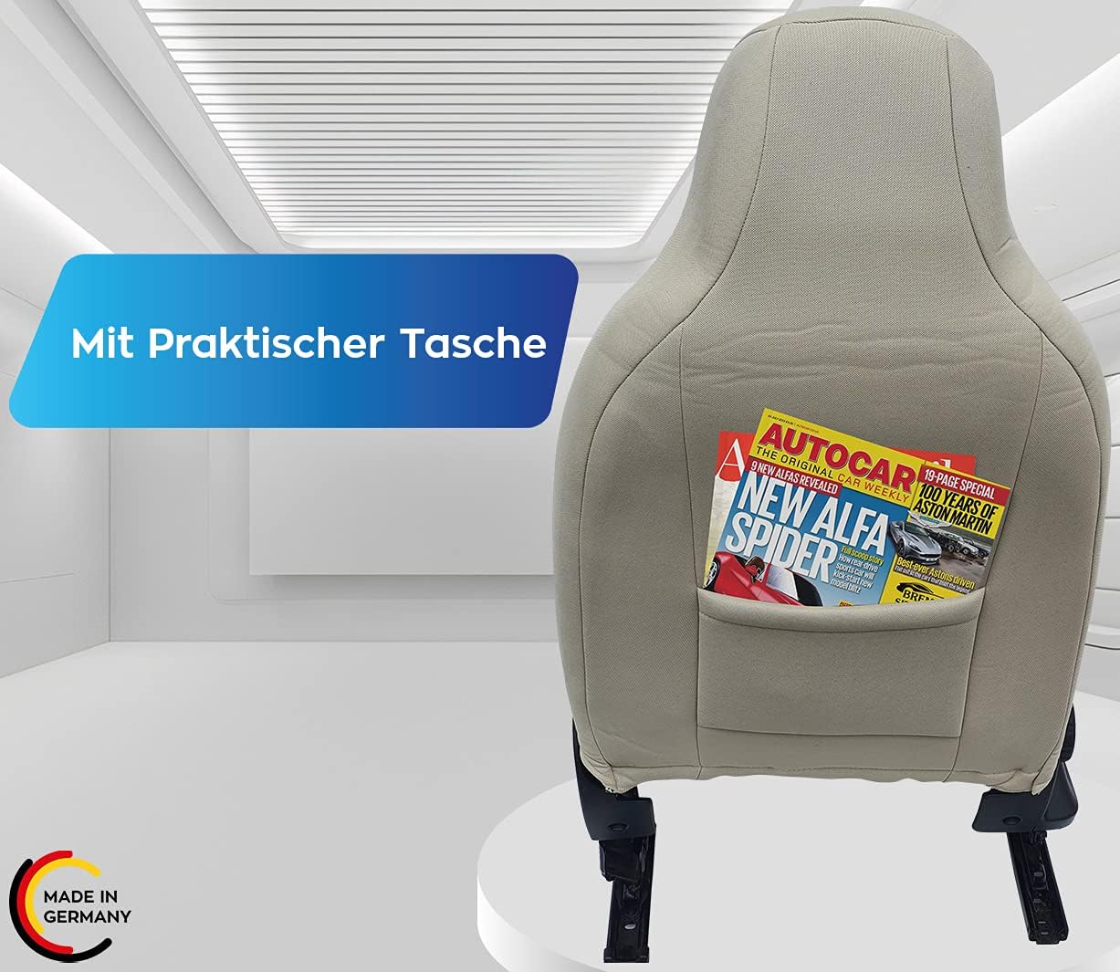 Detalle 1 de BREMER SITZBEZÜGE PL413 – pokrowce na fotele kampera, beżowo-brązowe