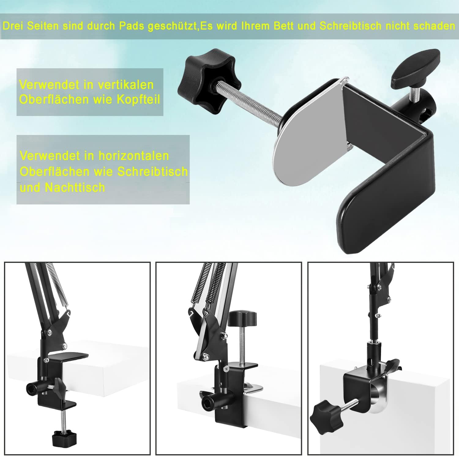 Thumbnail 4 de Tablet-Ständer fürs Bett 360° Aluminiumarm 4,5–12,9 Zoll