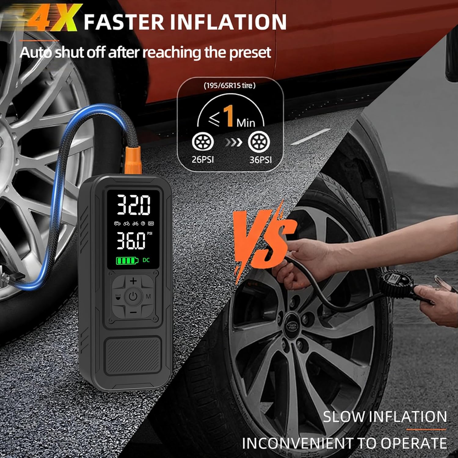 Detalle 2 de Calmara Y34 150 PSI Tire Inflator 6000mAh