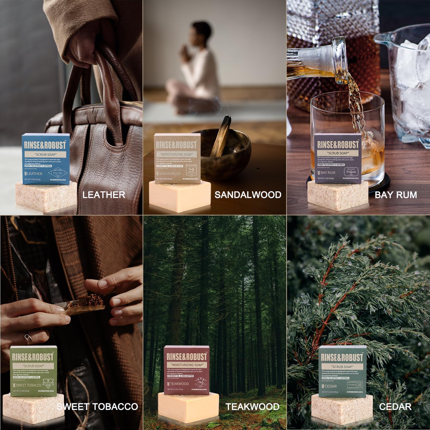 Thumbnail 1 de Rinse & Robust Men’s Bar Soap, 6-Pack with Six Distinct Scents