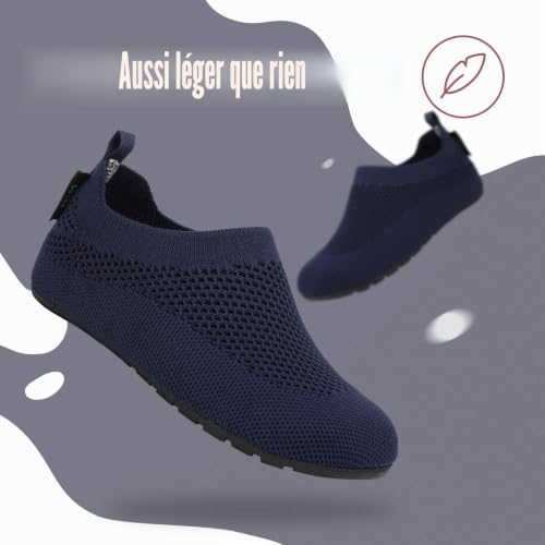 Thumbnail 5 de SAGUARO Chaussons Maison Enfants – Pantoufle antidérapante en caoutchouc, bleu marine (28/29 EU)