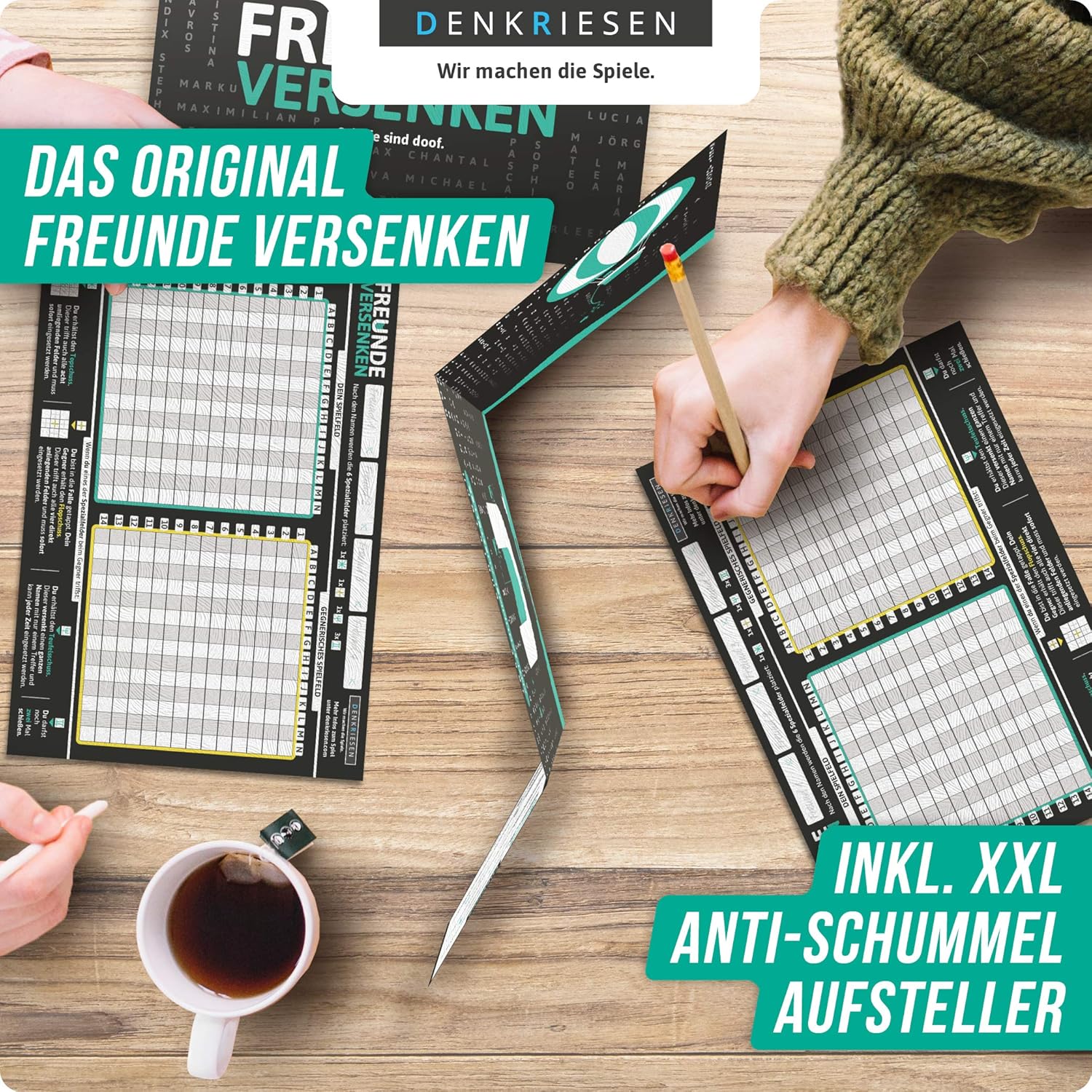 Thumbnail 3 de DENKRIESEN Freunde Versenken® – A5 Spielblock (2 Spieler, Ab 8 Jahren)