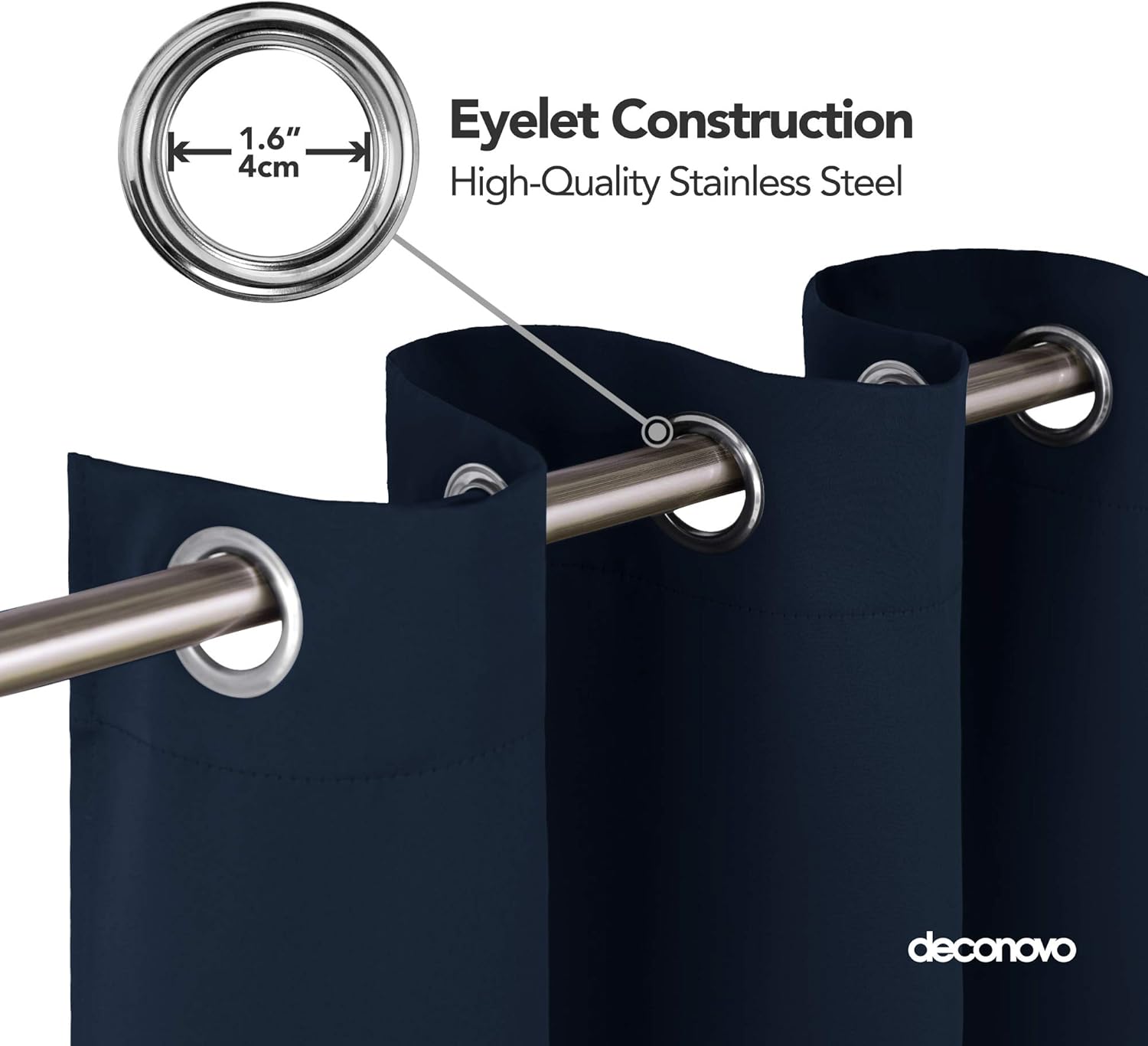 Thumbnail 6 de Deconovo Tende Oscuranti per Interni 2 Pezzi 140x260 cm Blu Navy – Comfort, Privacy e Risparmio Energetico