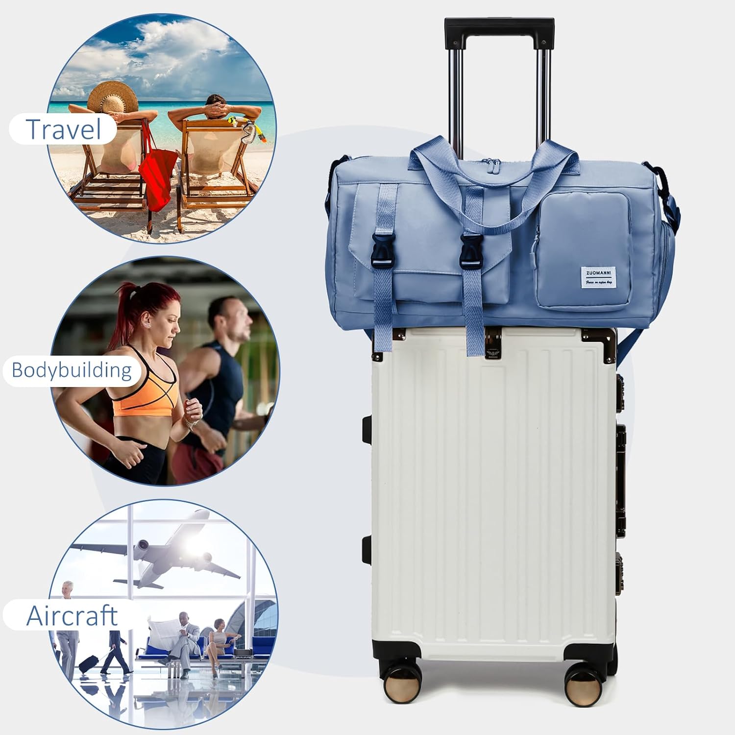 Detalle de Artmitz Travel Bag Weekend Bag for Women with Shoe Compartment