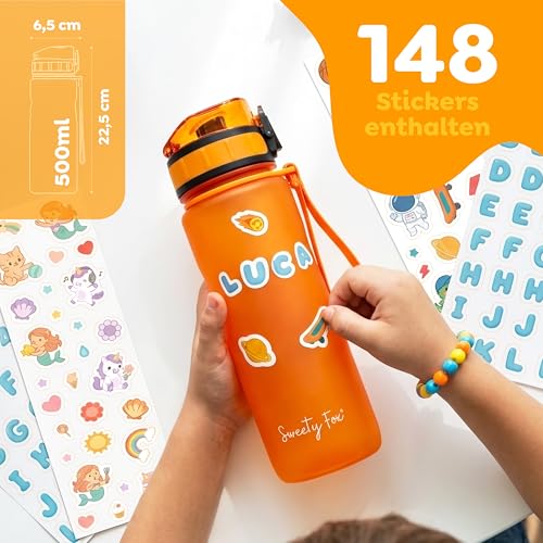 Thumbnail 1 de Sweety Fox Kinder-Trinkflasche 500 ml Orange – auslaufsicher, kohlensäuregeeignet