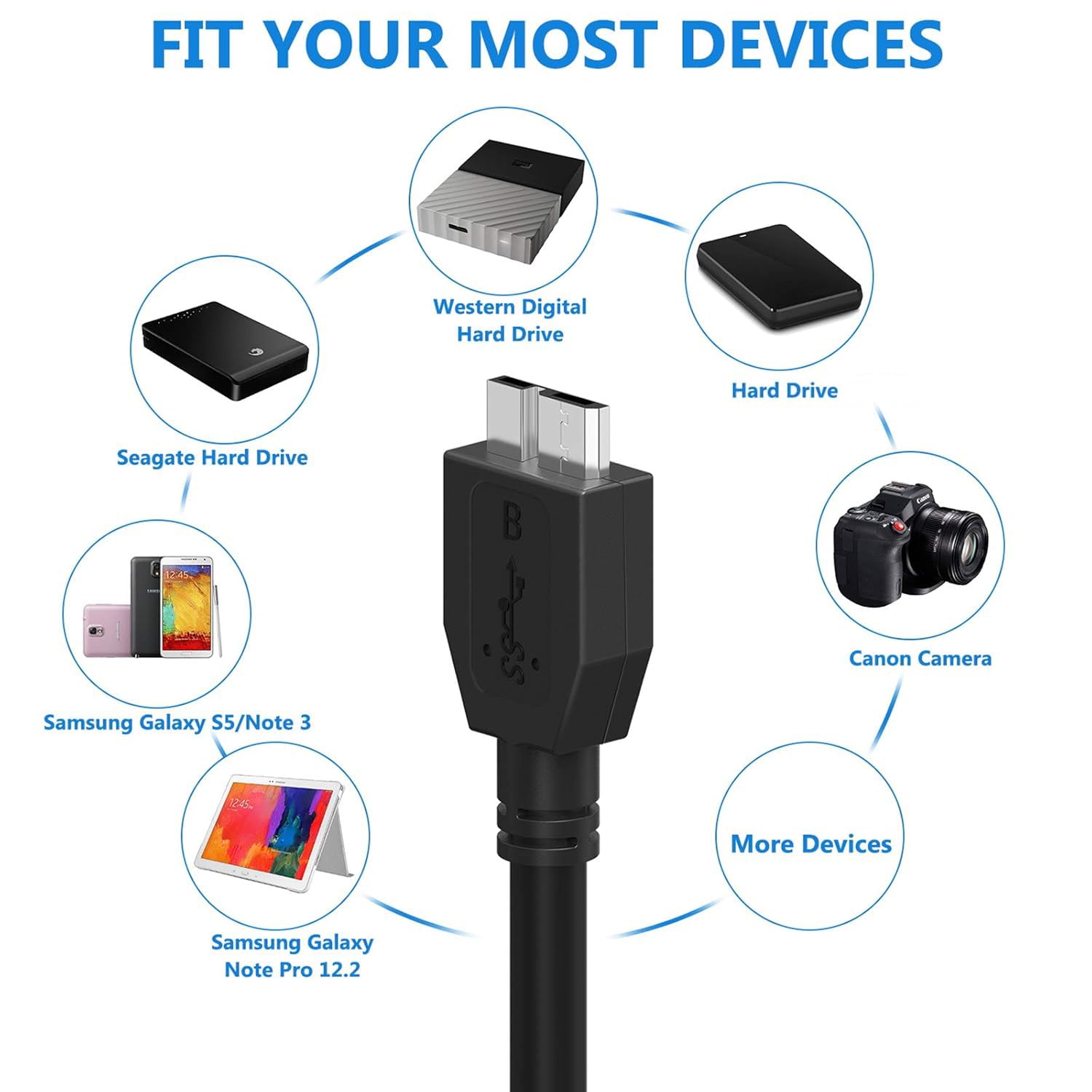 Thumbnail 5 de ITD ITANDA USB 3.0 Micro Cable 3.3FT