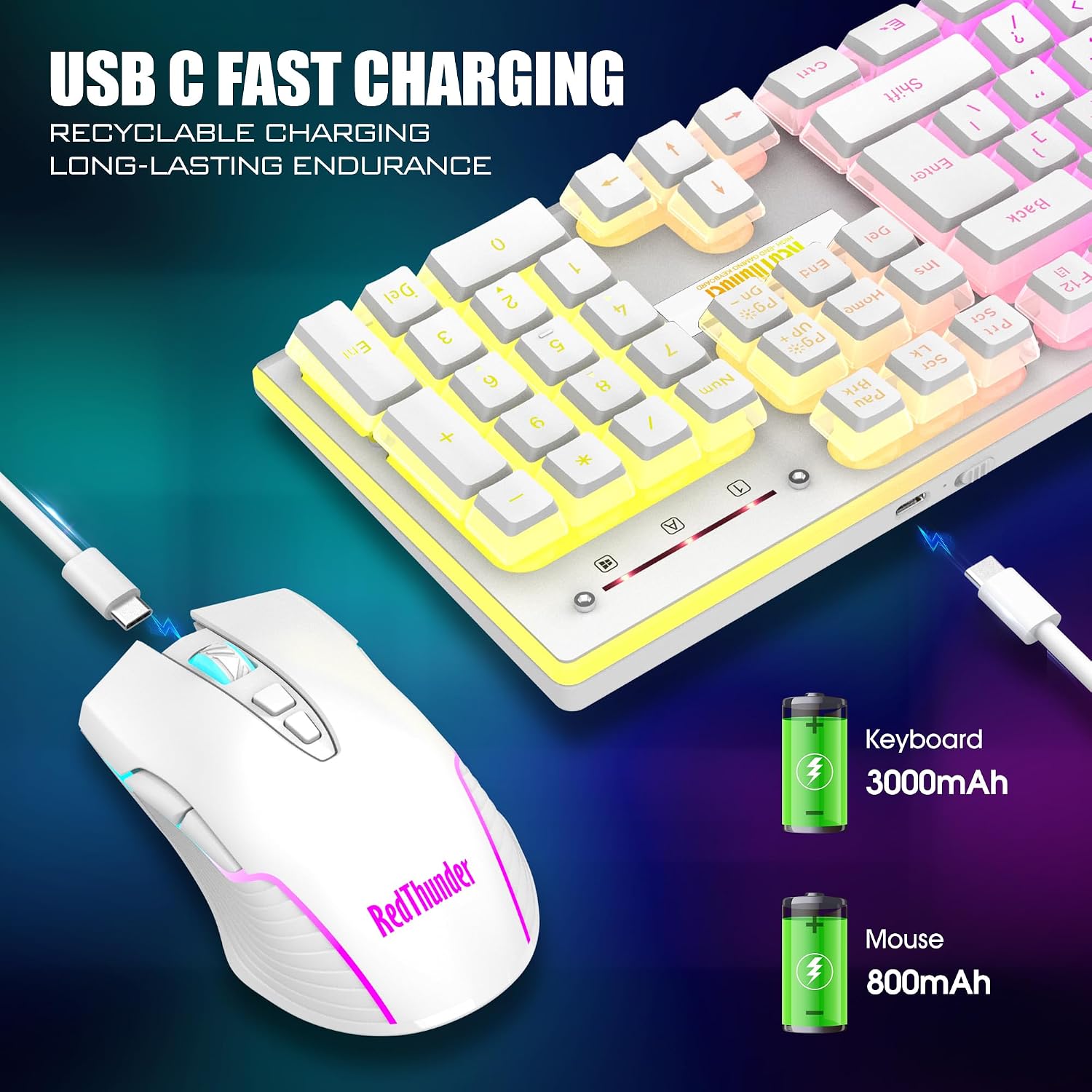 Detalle de RedThunder K10 Wireless Gaming Keyboard and Mouse Combo