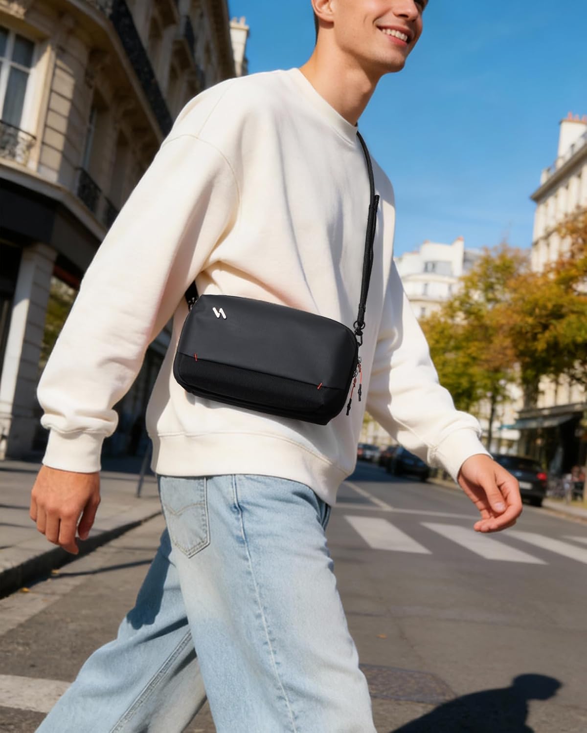 Detalle de Inateck Organisateur Pratique pour Accessoires Électroniques – Sac de Voyage Résistant aux Éclaboussures, Bandoulière Incluse