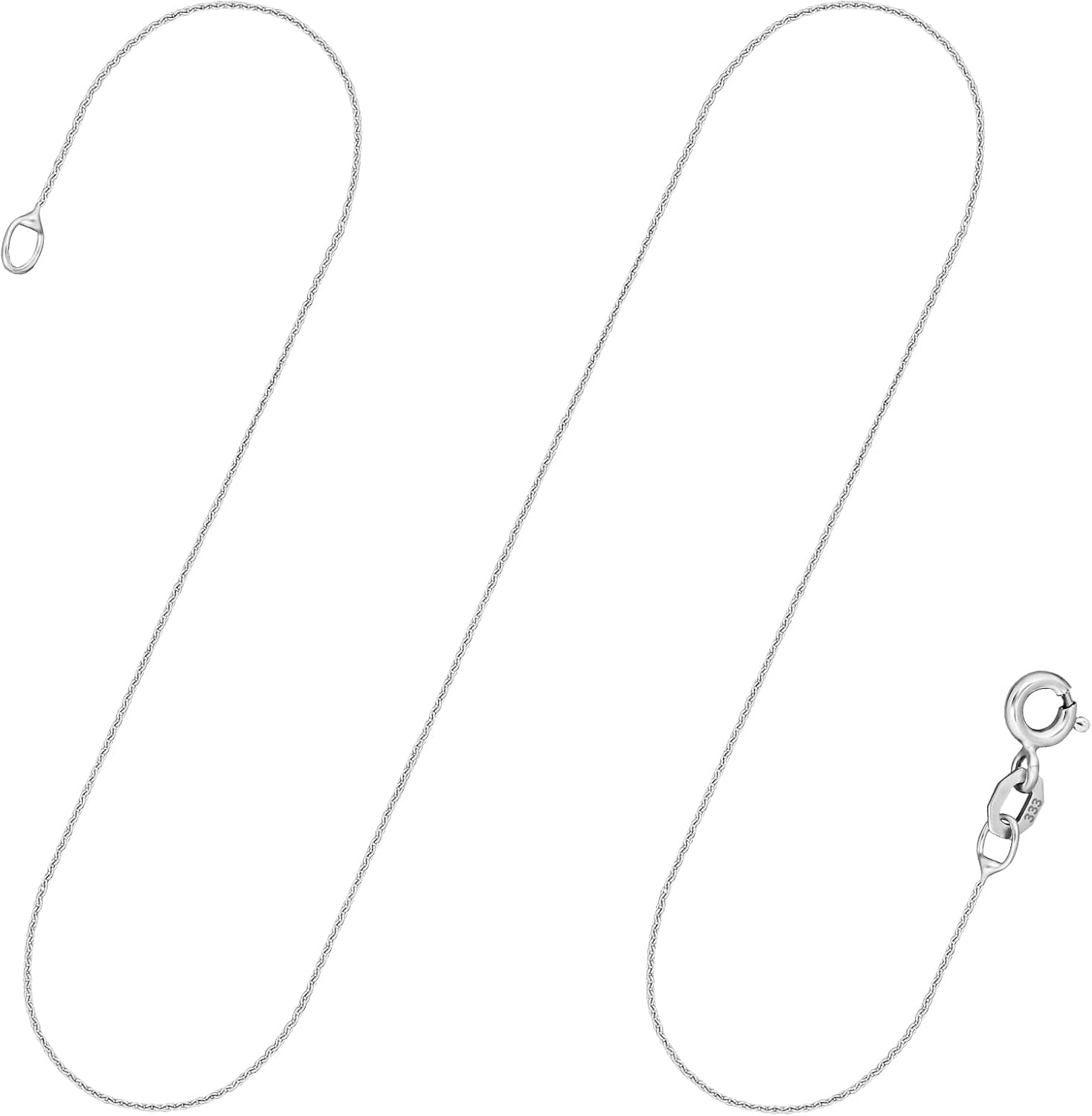 Detalle de EDELIND Chaîne d'Ancre Fine 0,8 mm en Or Blanc - 42 cm, 333/585/750