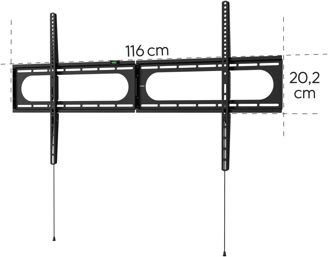 Thumbnail 4 de Hama Support mural TV Garantie 10 ans : jusqu’à 120" et 100 kg, VESA jusqu’à 1100 x 600 (noir)