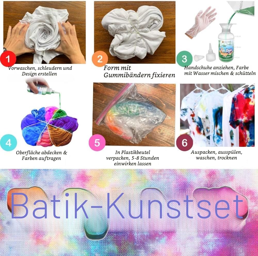 Detalle de Desire Deluxe Tie Dye Kit – Farben Textilfarbe für Kleidung (5-Farben-Set)