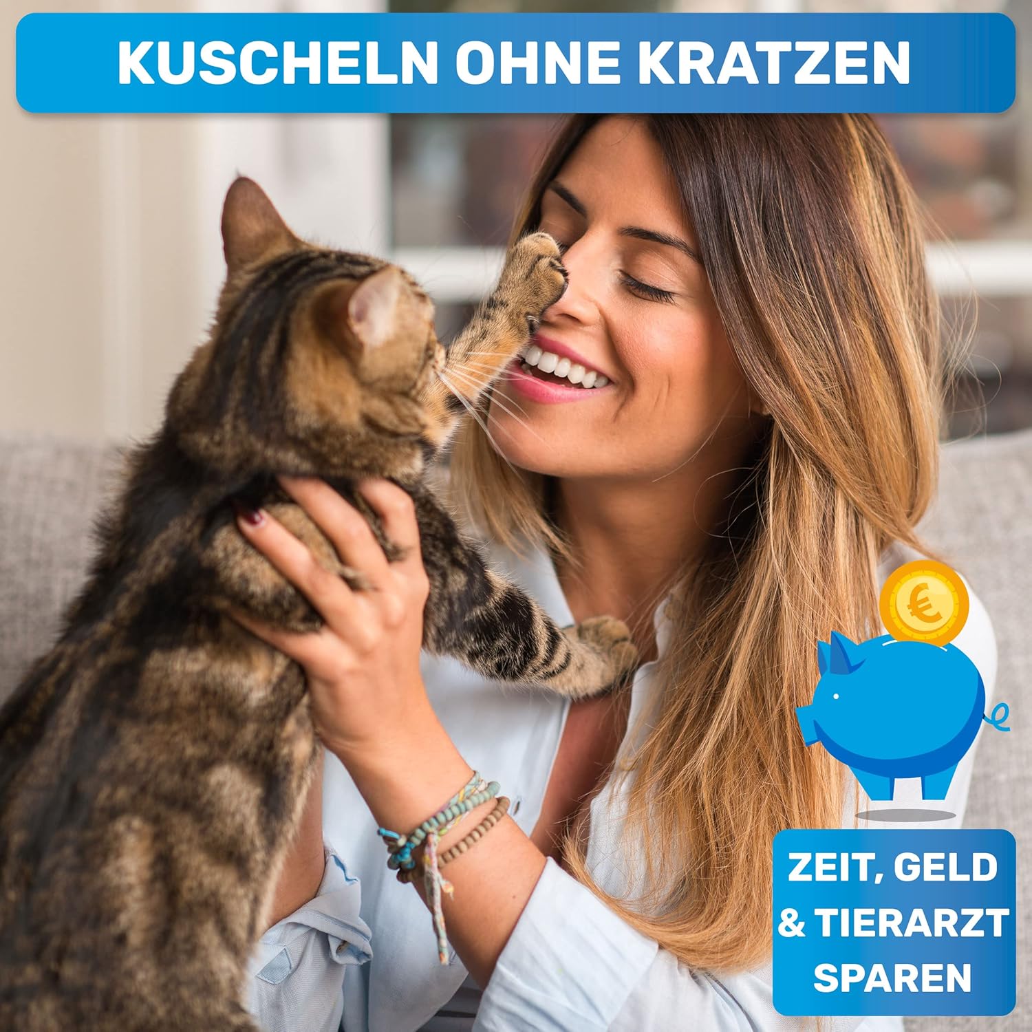 Detalle de BluePet Kleine Krallenschere für kleine Hunde, Katzen & Kleintiere – Angewinkelter Schneidekopf, Ergonomisch & inklusive Krallenfeile