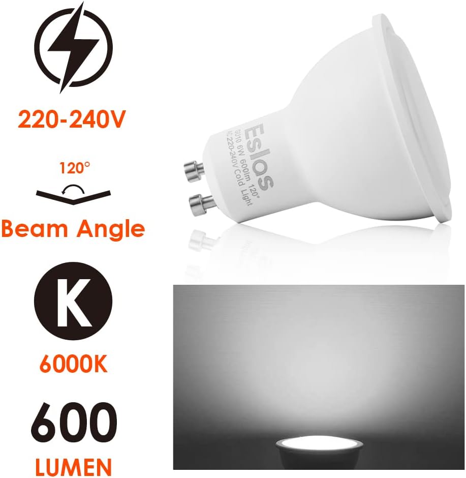 Thumbnail 1 de Eslas GU10 LED Bulbs 6000K 6W