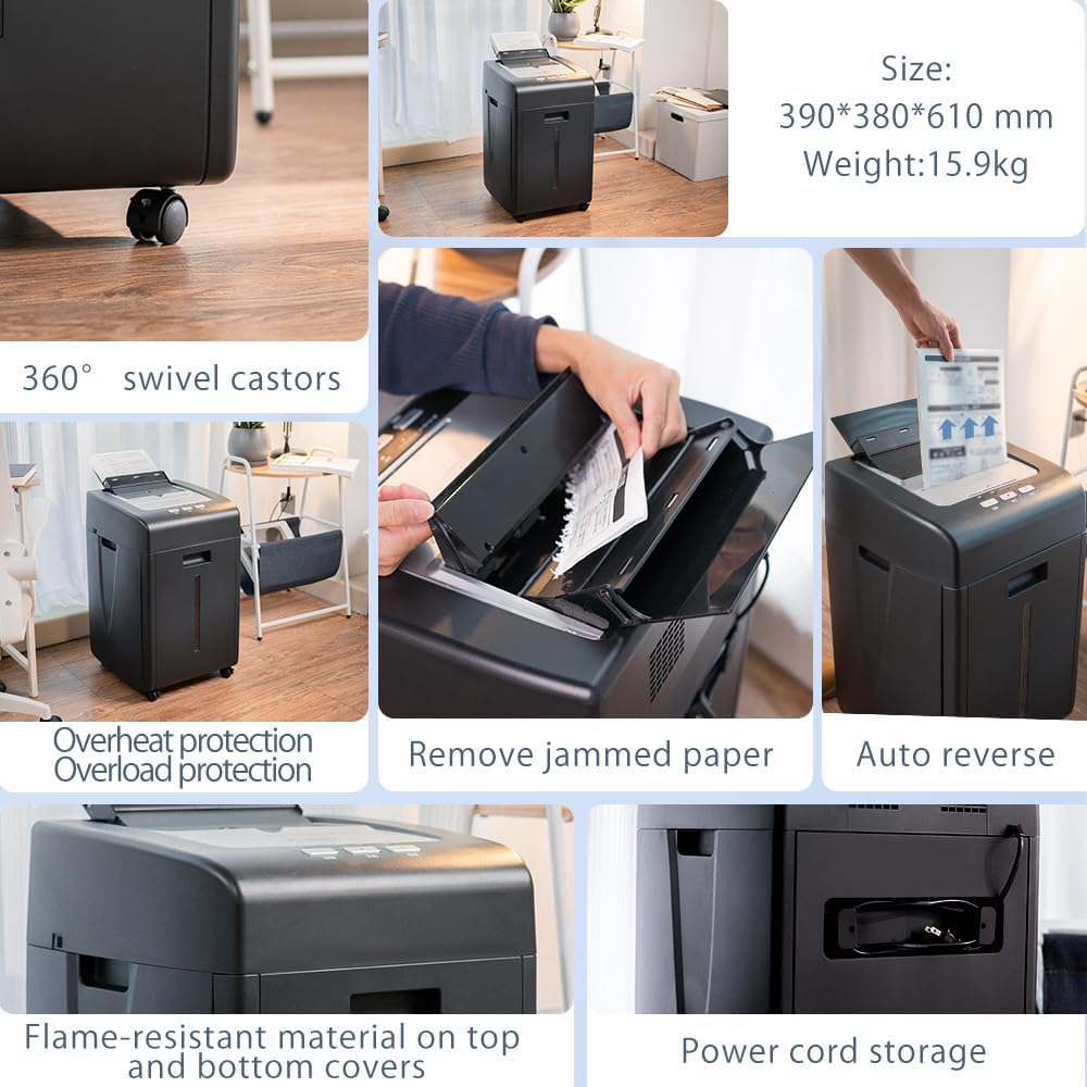 Detalle de Trisruvian Distruggi Documenti Professionale Automatico:Distruzione sicura ed efficiente per uffici e casa