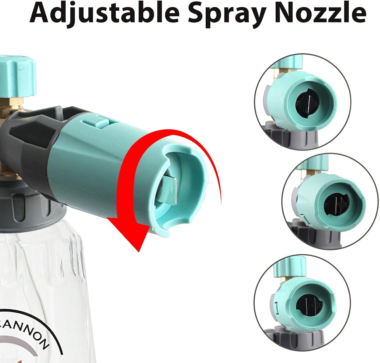 Detalle de Sooprinse Foam Cannon: Adjustable Snow Foam Lance with Transparent 1L Body