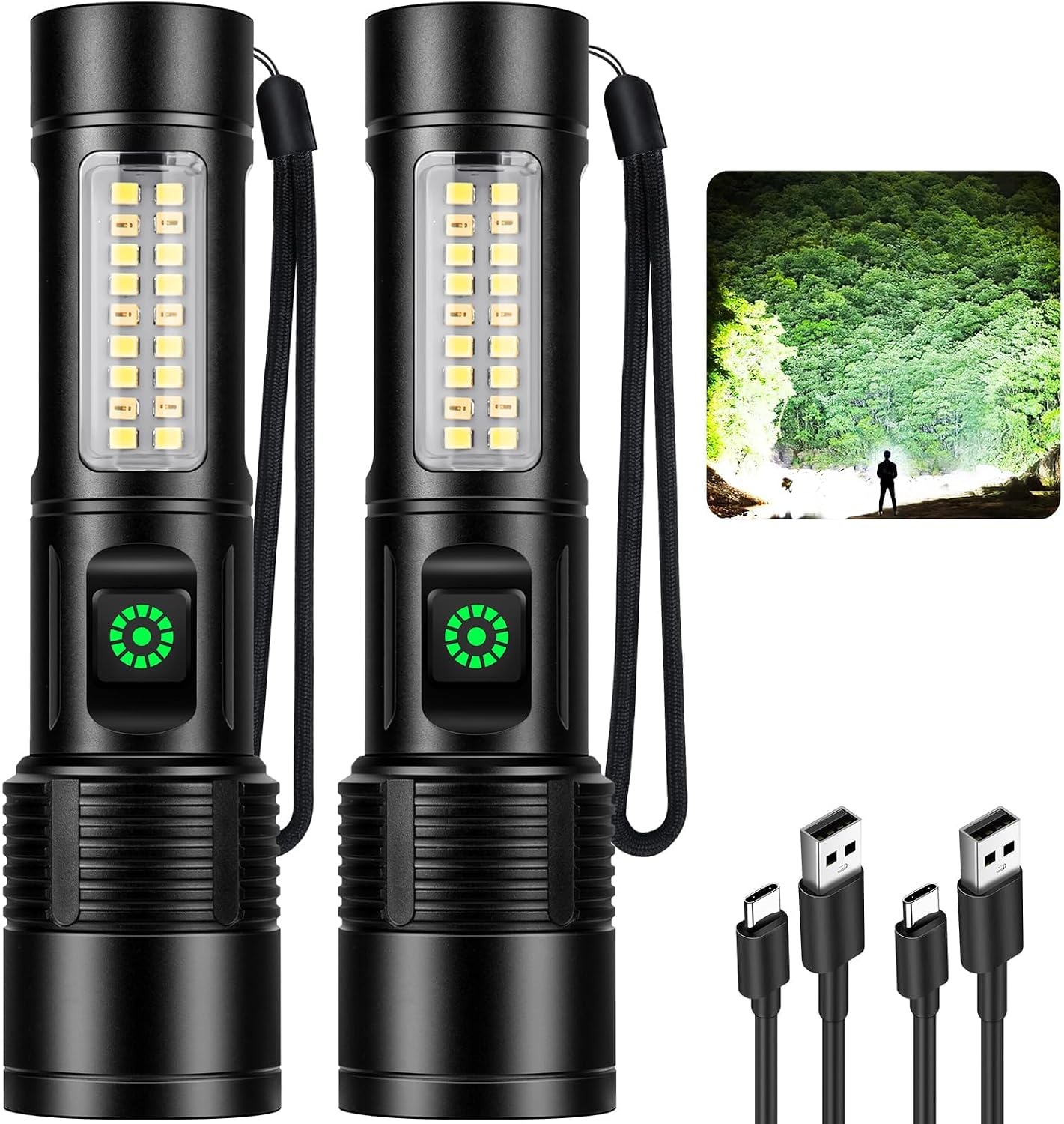 Detalle de Kmivo Rechargeable Flashlight 2-Pack