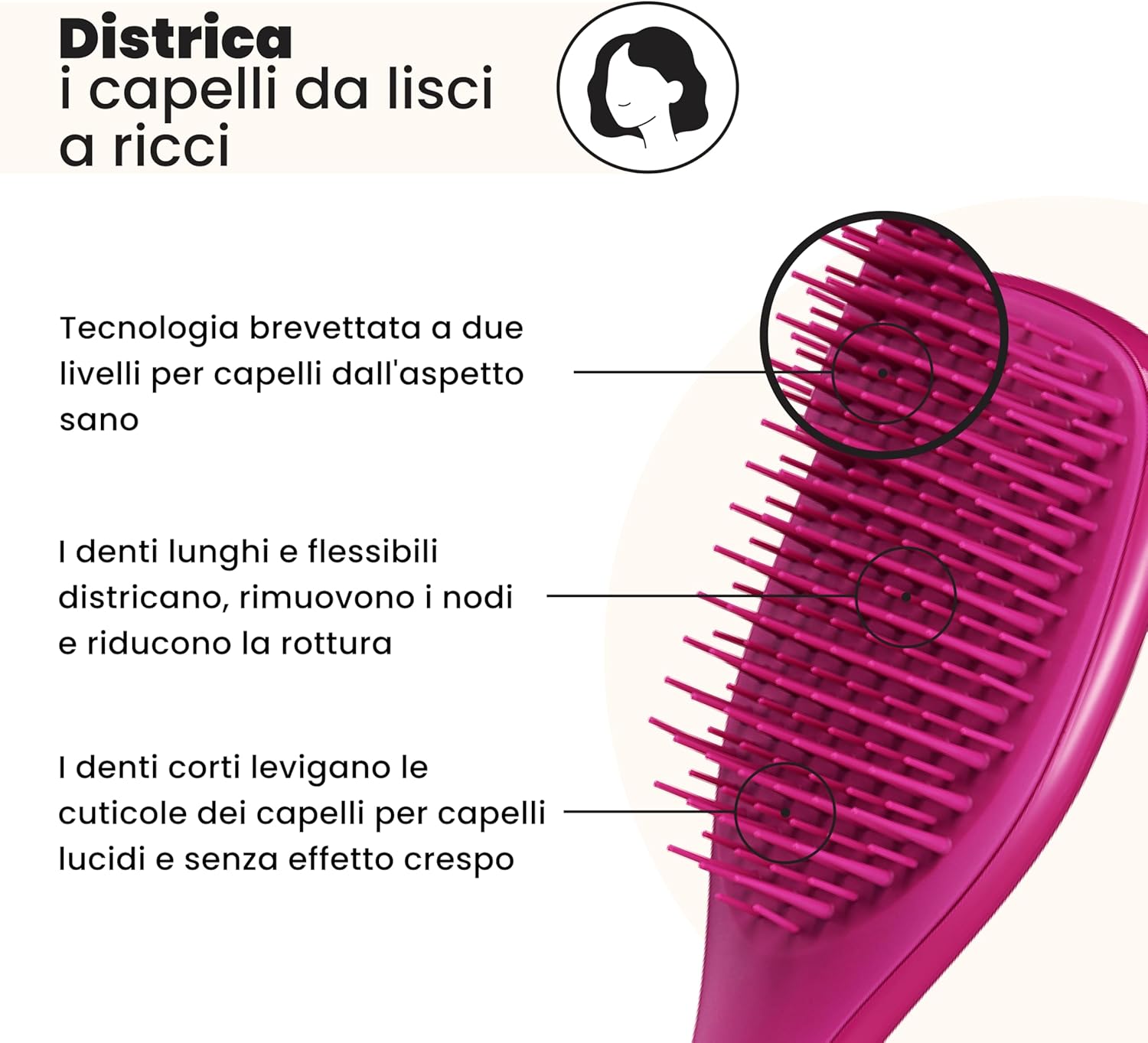 Thumbnail 1 de Tangle Teezer Mini Ultimate Detangler Magenta: Spazzola districante portatile per capelli bagnati e asciutti