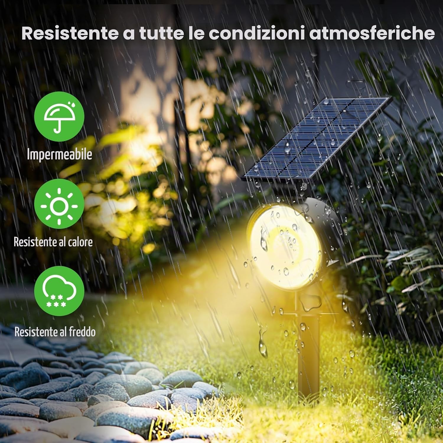 Detalle de nipify 12 Faretti Solari LED da Esterno 53 LED
