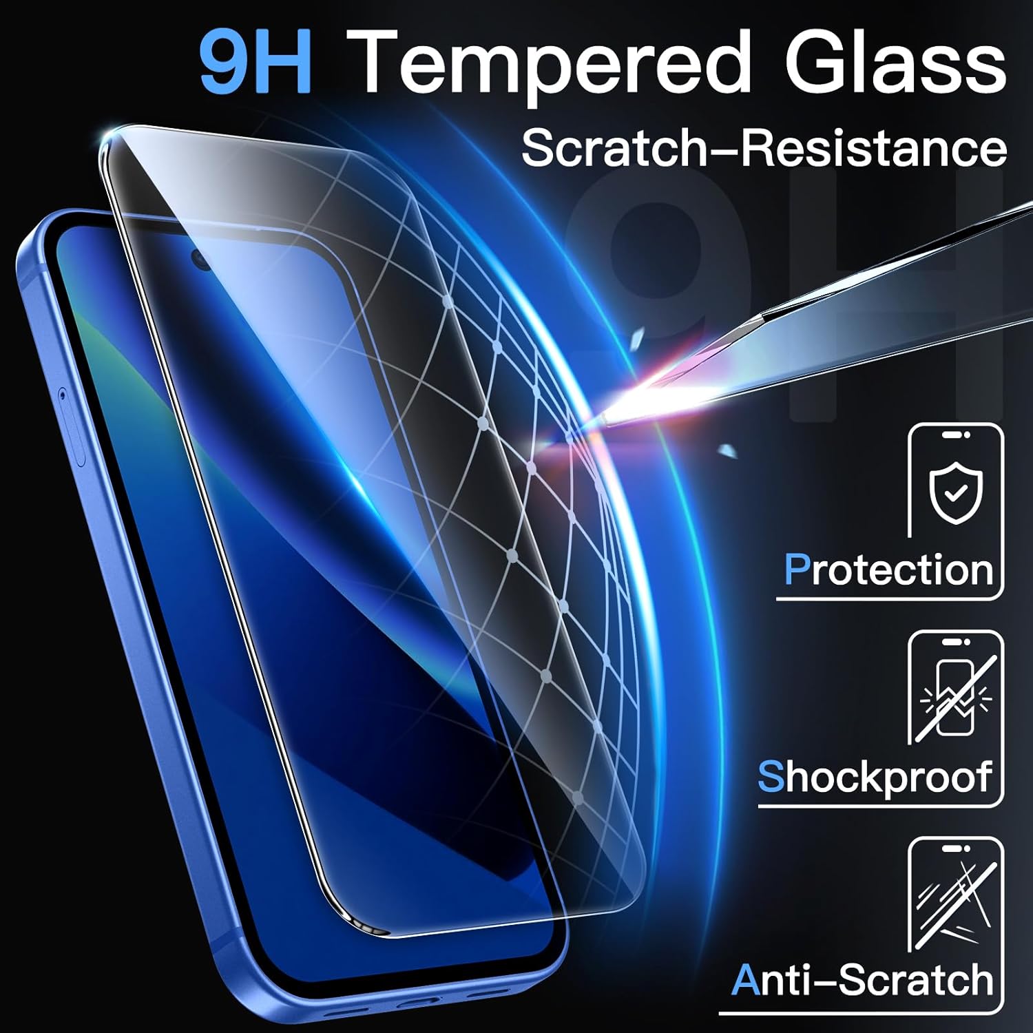 Thumbnail 5 de JETech Screen Protector for Google Pixel 10a (3-Pack) – 9H Tempered Glass with Easy Installation Tool