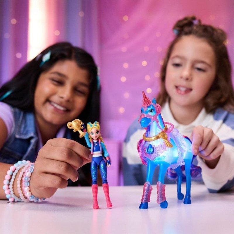 Thumbnail 2 de Spin Master Unicorn Academy Train & Glow River, set interactivo con luces y muñeca articulada