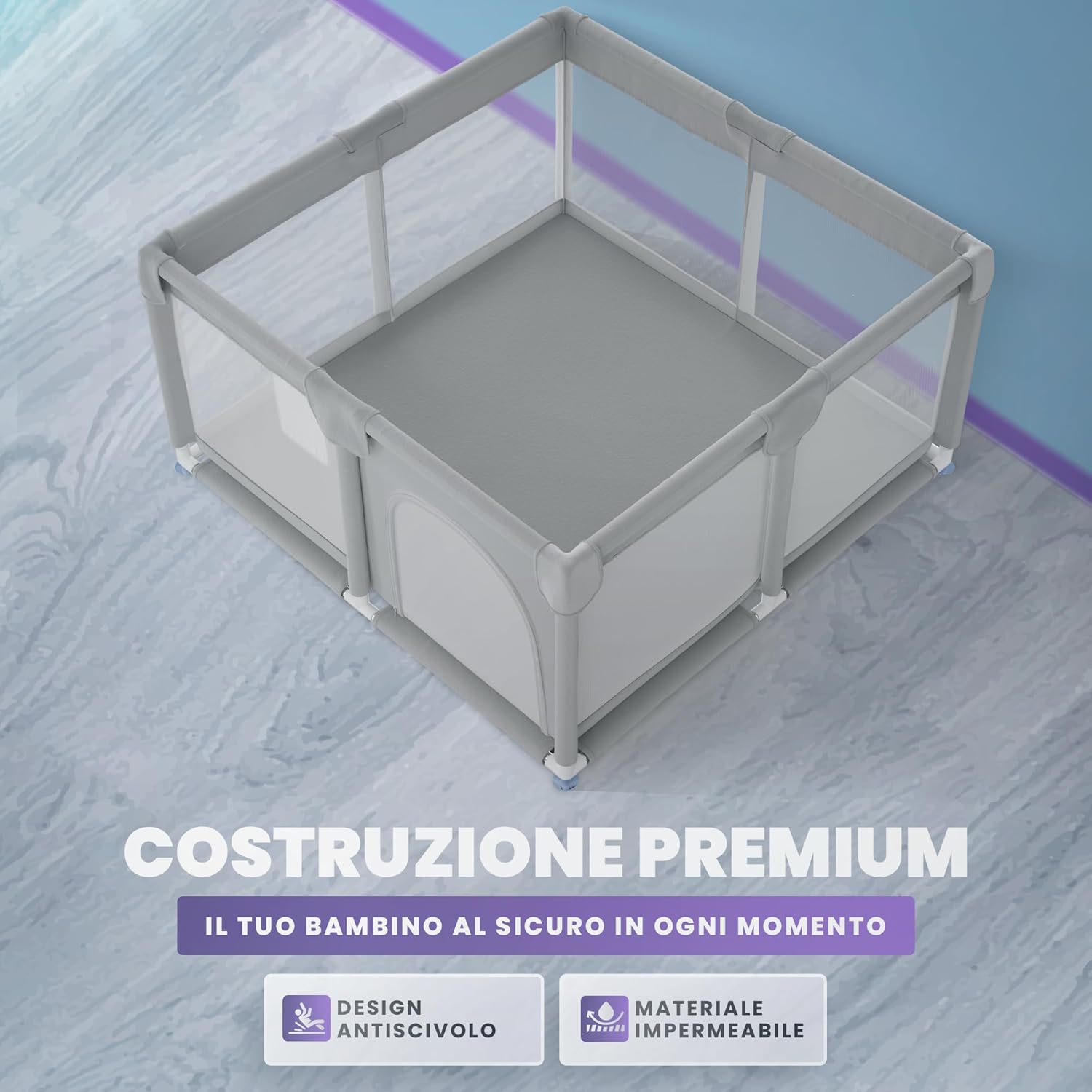 Thumbnail 4 de JUPPLIES Box Bambini 120×120 cm – Recinto Gioco per Neonato 6-24 Mesi
