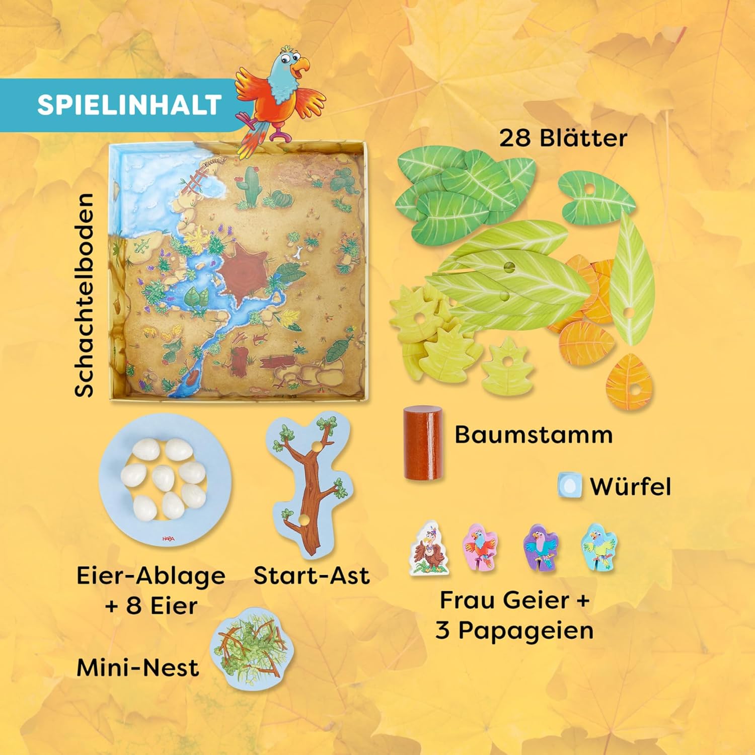 Detalle 1 de HABA Auweia Geier – Geschicklichkeitsspiel Holz für Kinder