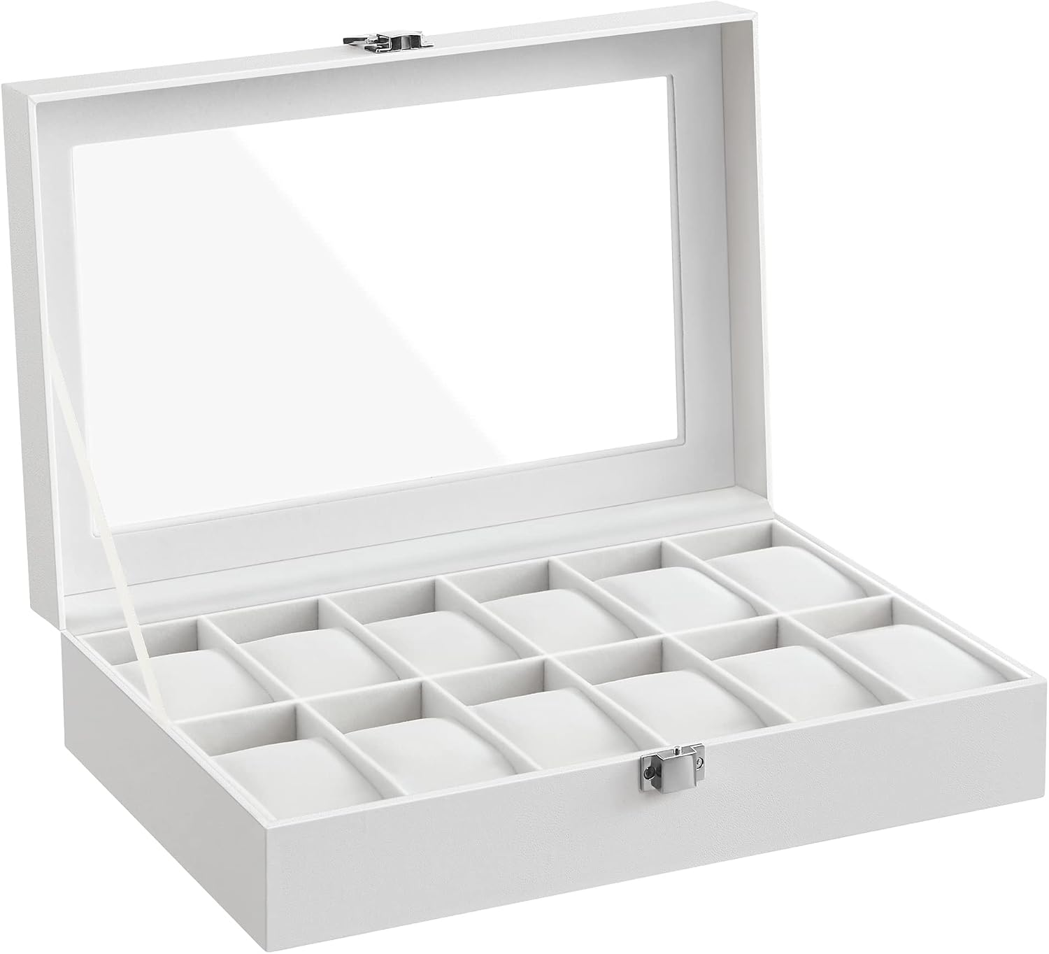 Detalle de SONGMICS BRIDIE JWB202V1 12-Slot Watch Box with Glass Lid