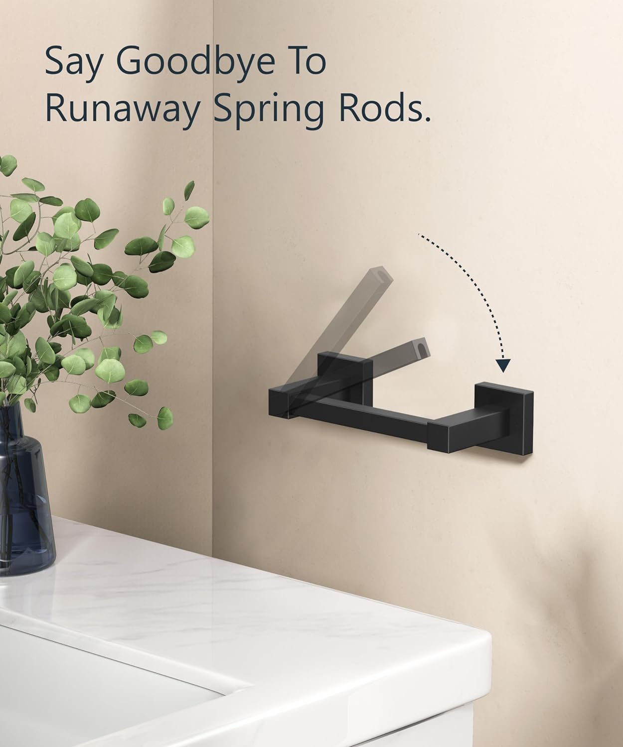 Thumbnail 2 de FORIOUS FF01124 Wall-Mounted Toilet Paper Holder, Matte Black SUS304 Steel