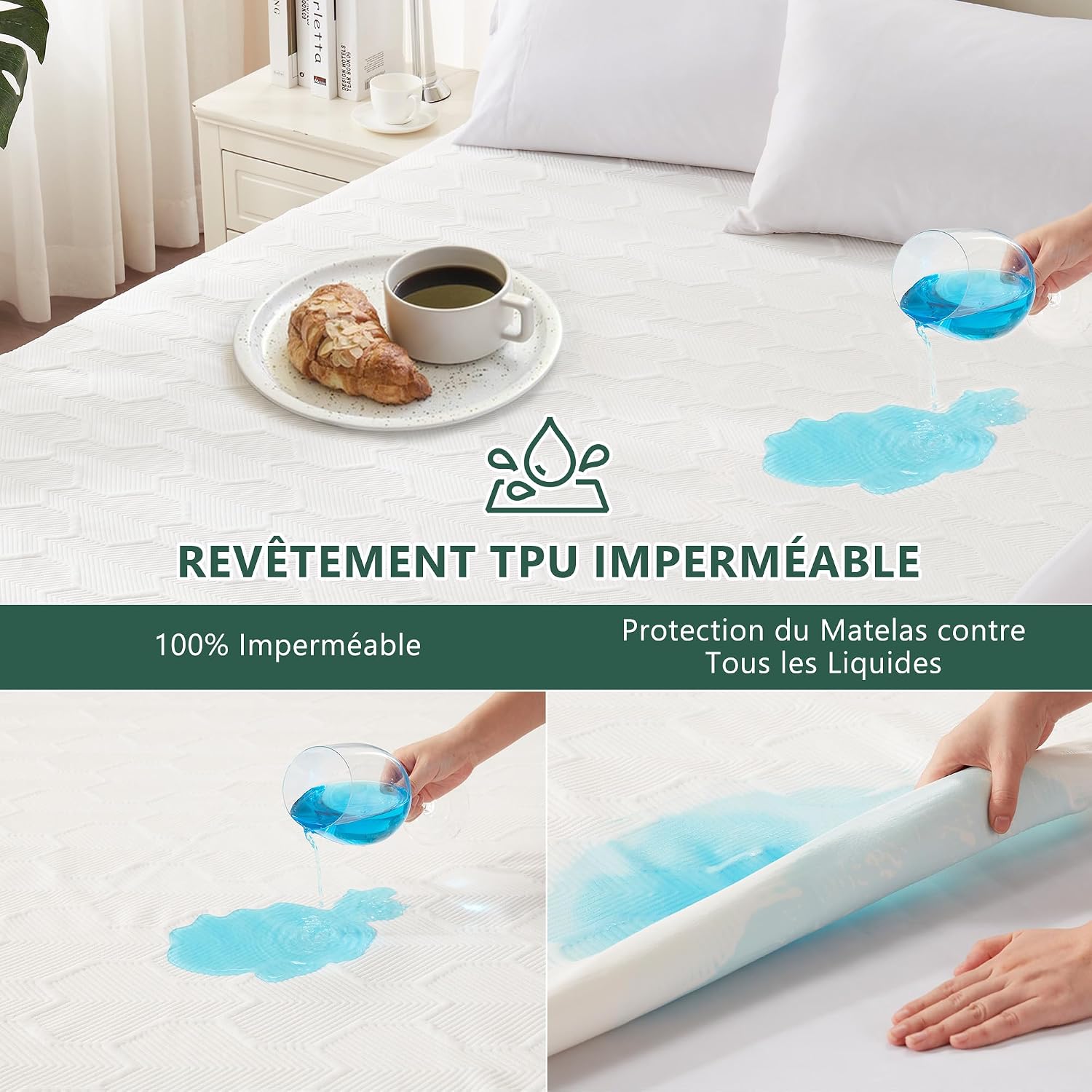 Thumbnail 2 de Protège-matelas BEDLORE Imperméable 140x200 cm – Housse 30 cm, respirant et certifié Öko-Tex